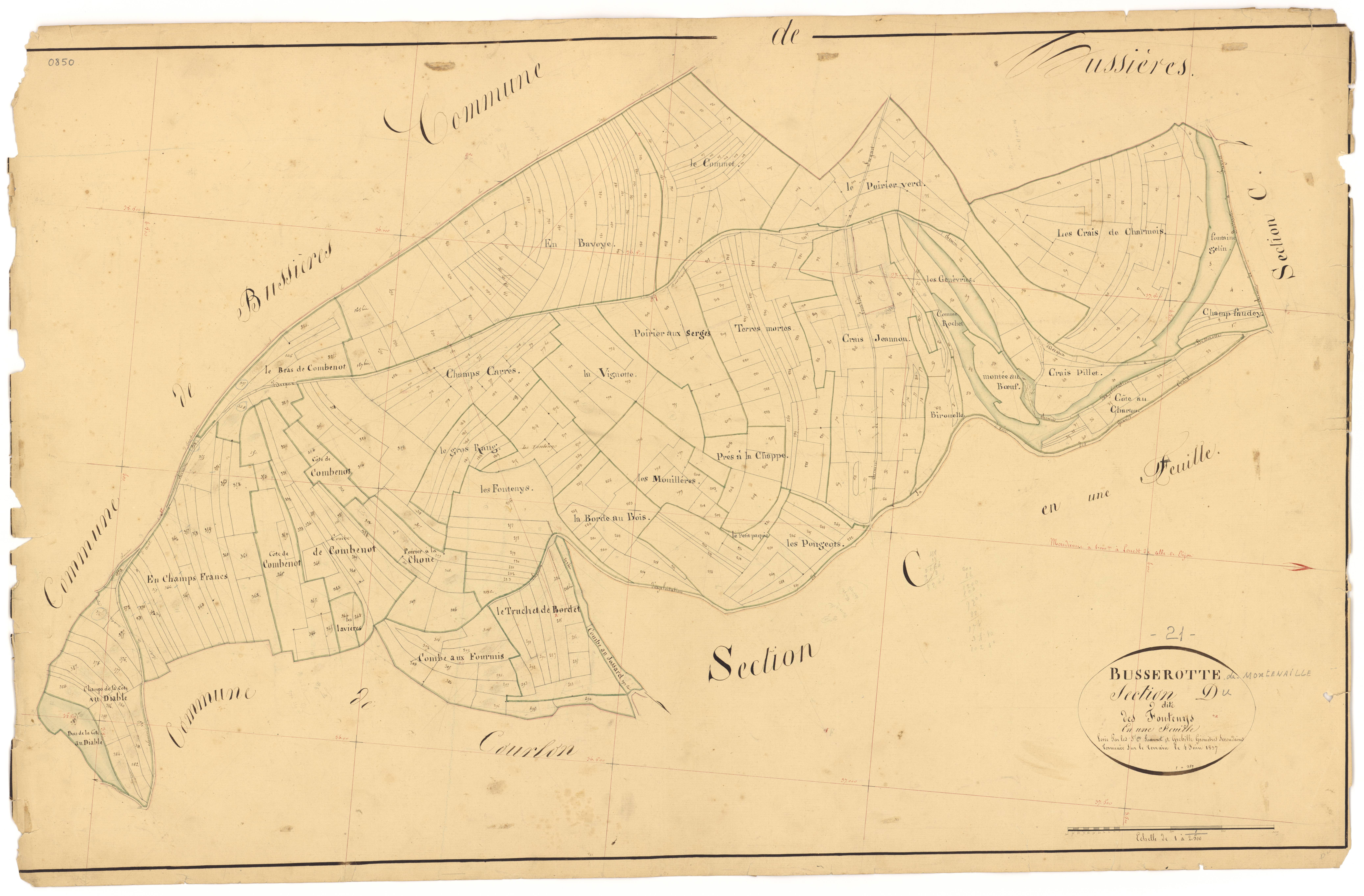 Busserotte-et-Montenaille - Section D - 3 P PLAN 122/6