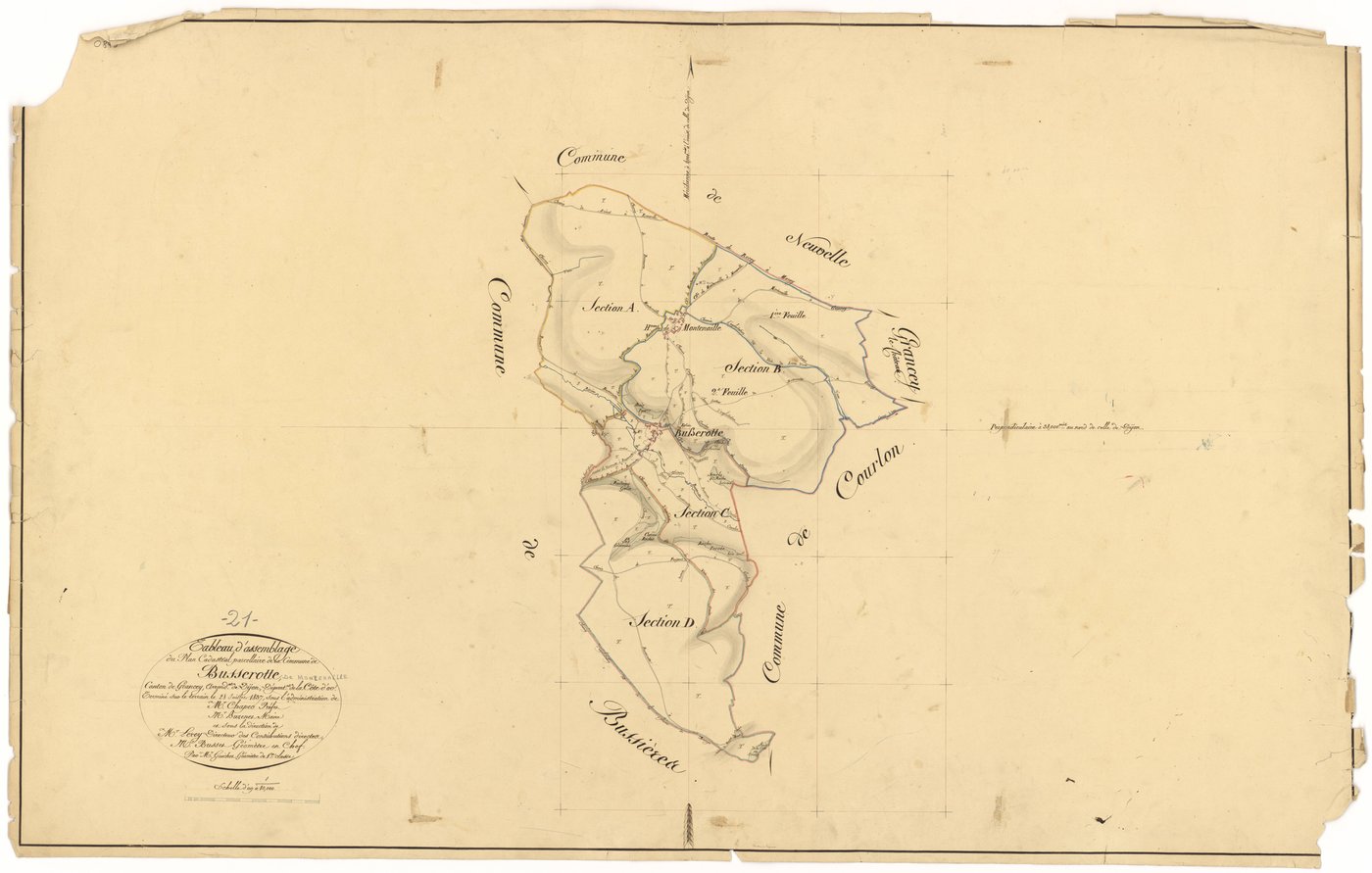 Busserotte-et-Montenaille - Tableau d'assemblage - 3 P PLAN 122/1