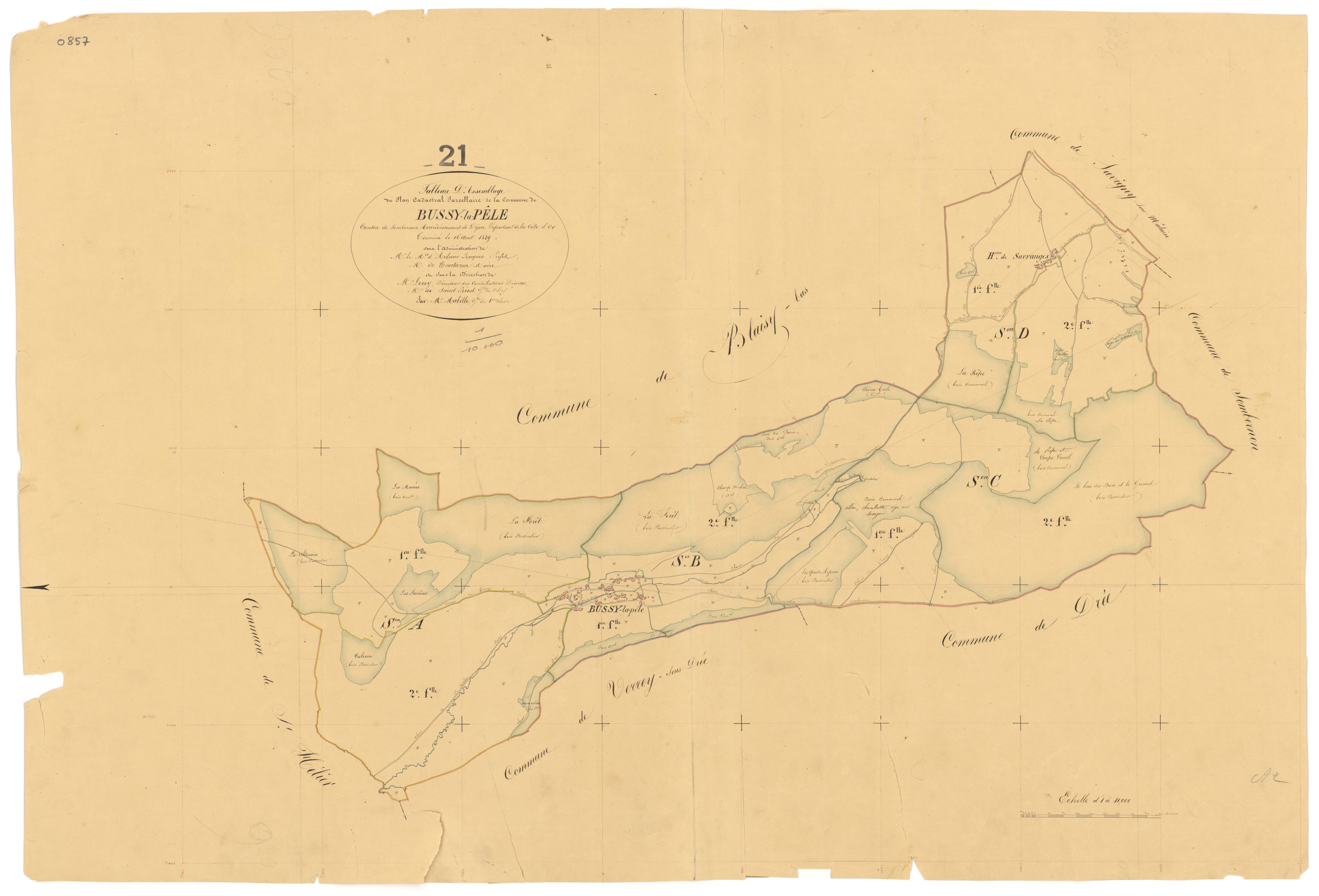 Bussy-la-Pesle - Tableau d'assemblage - 3 P PLAN 125/1