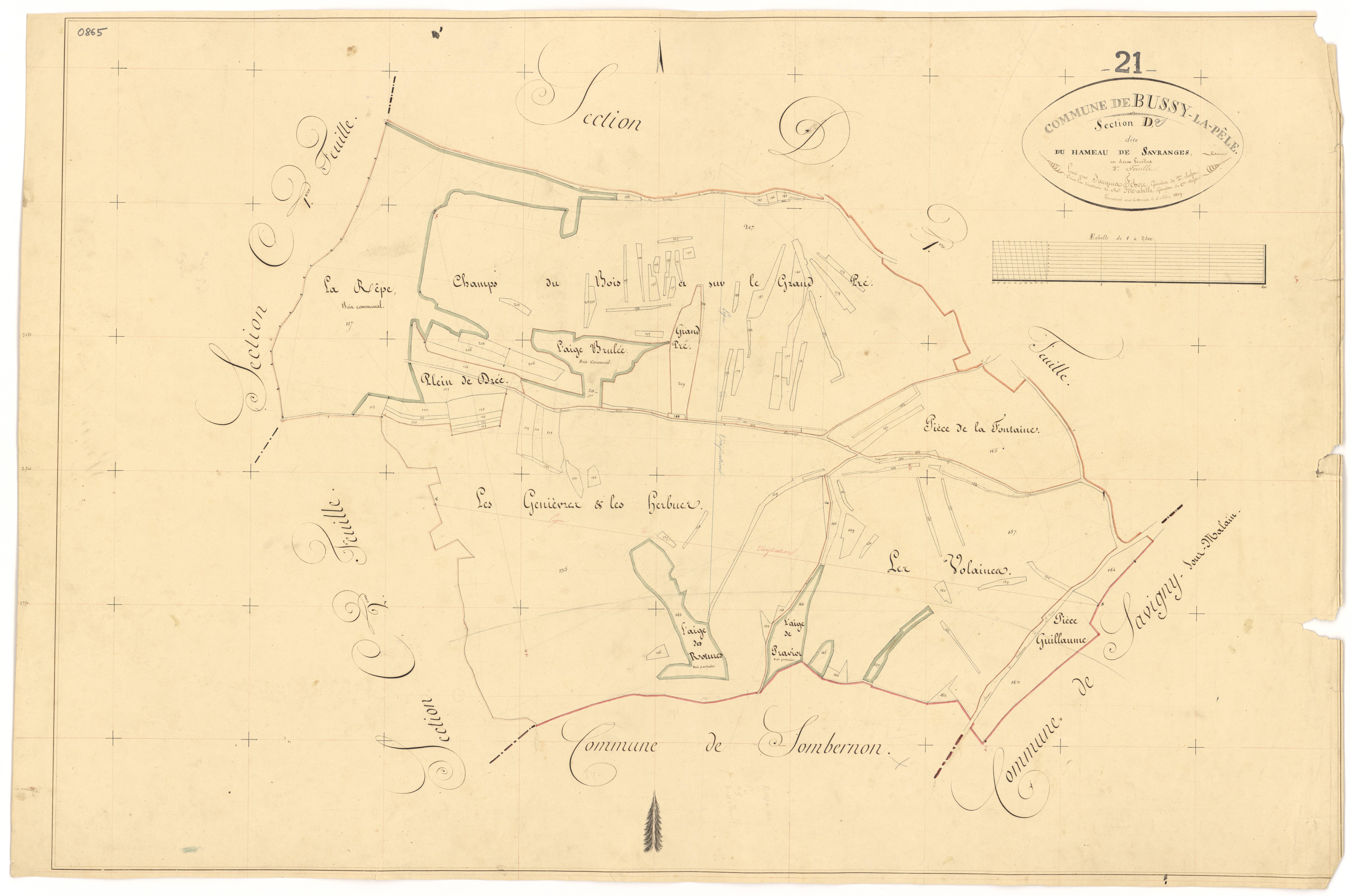 Bussy-la-Pesle - Section D2 - 3 P PLAN 125/9