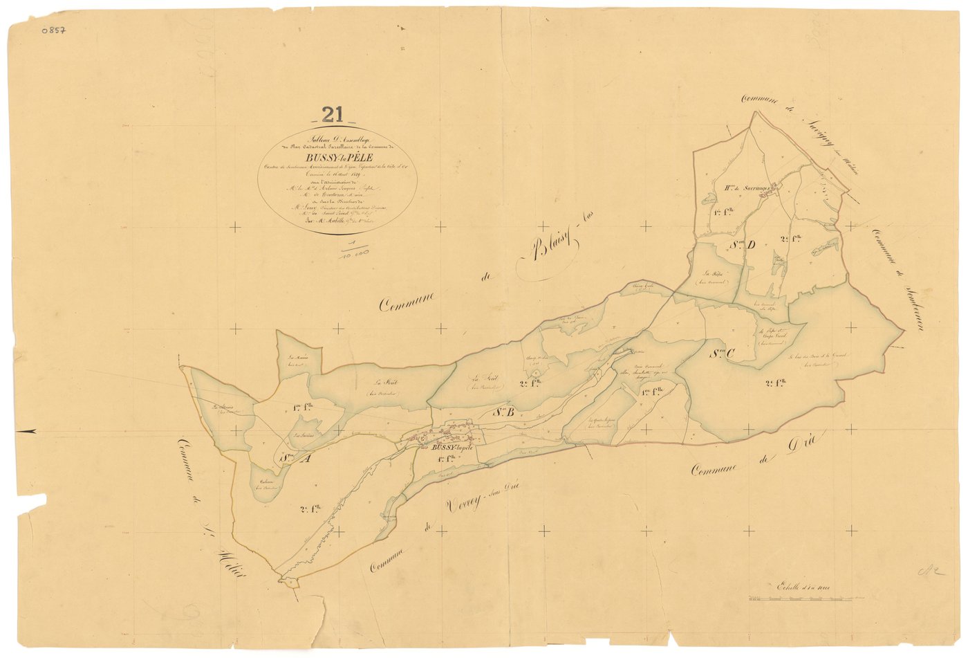 Bussy-la-Pesle - Tableau d'assemblage - 3 P PLAN 125/1