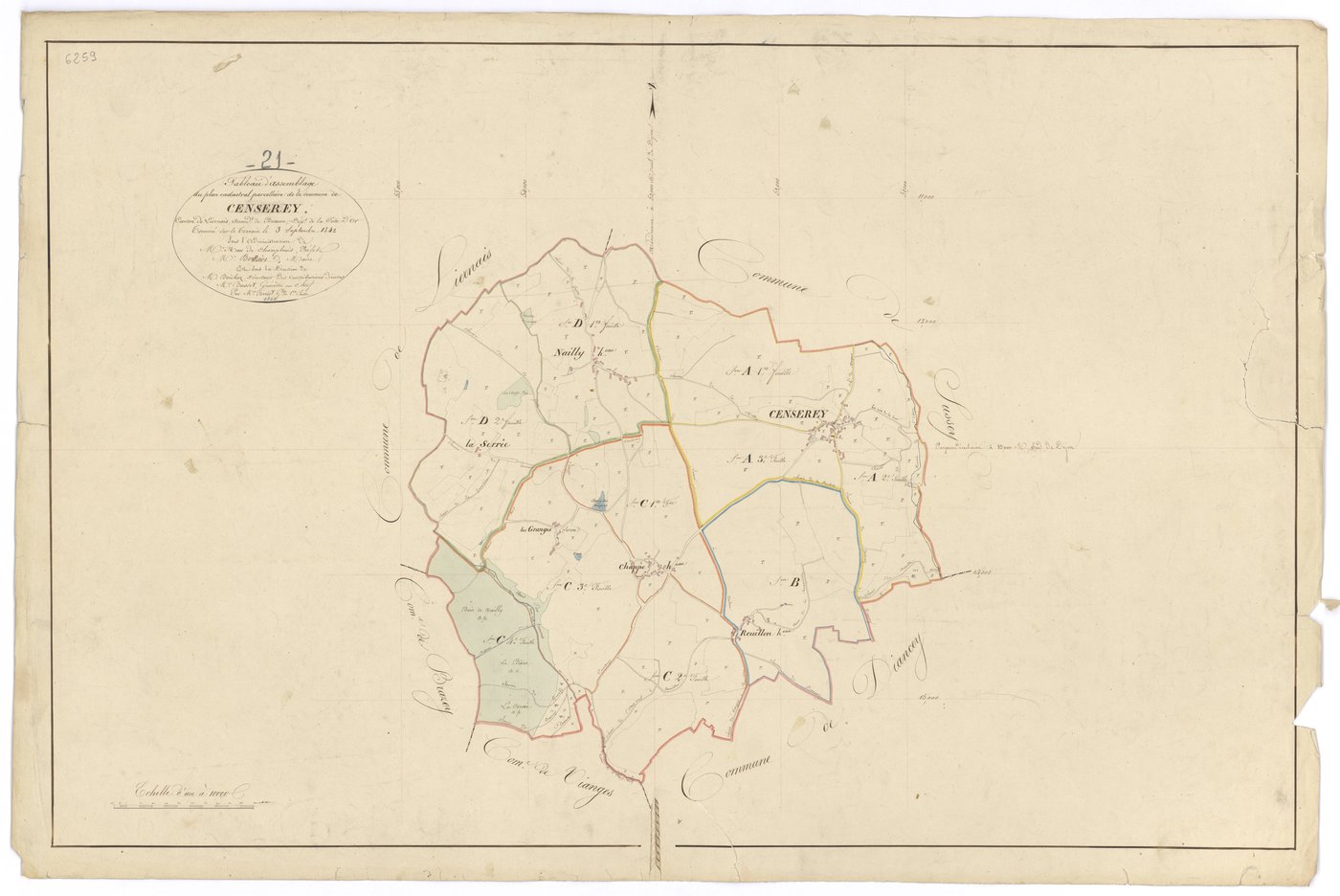 Censerey - Tableau d'assemblage - 3 P PLAN 129/1