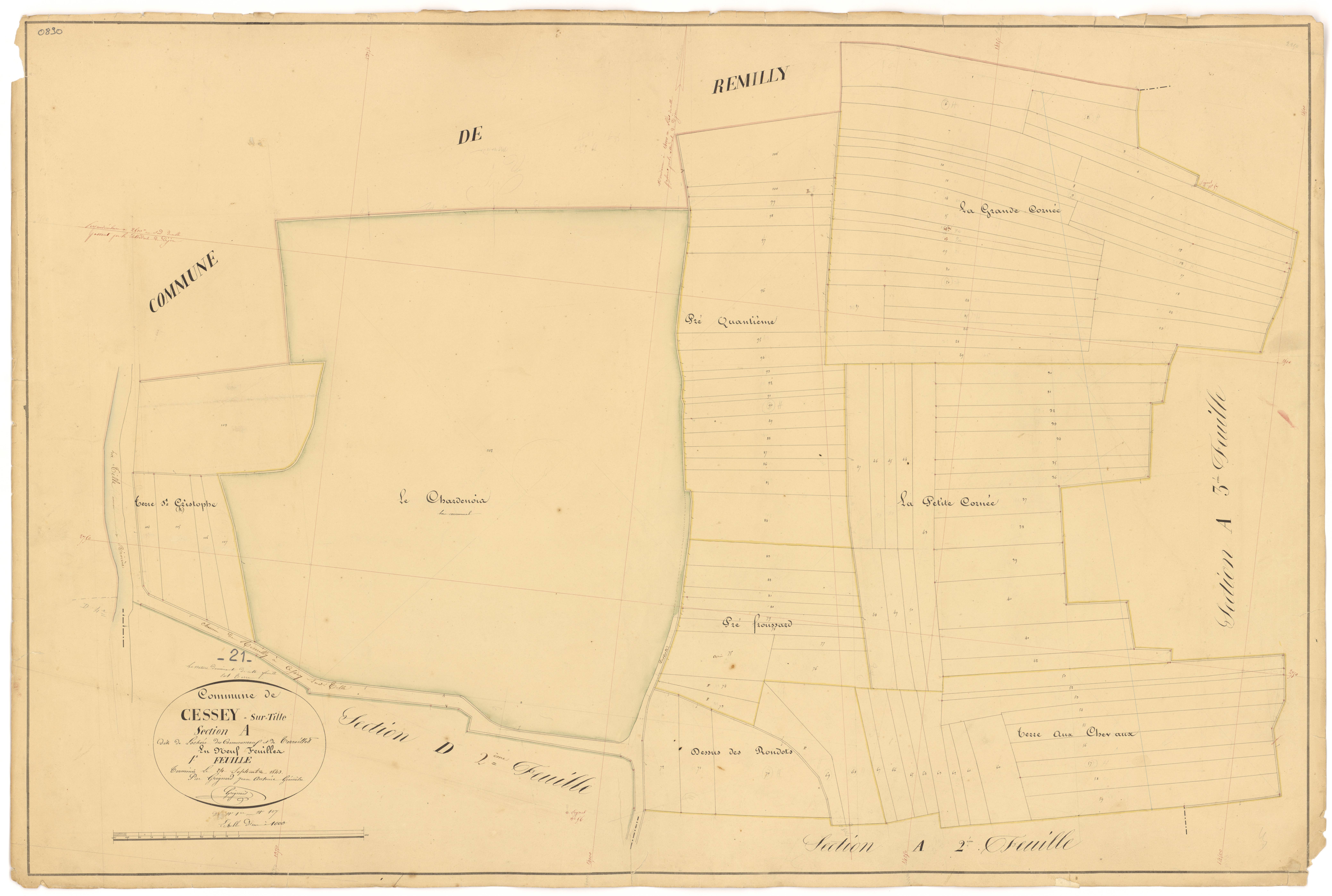 Cessey-sur-Tille - Section A1 - 3 P PLAN 131/2
