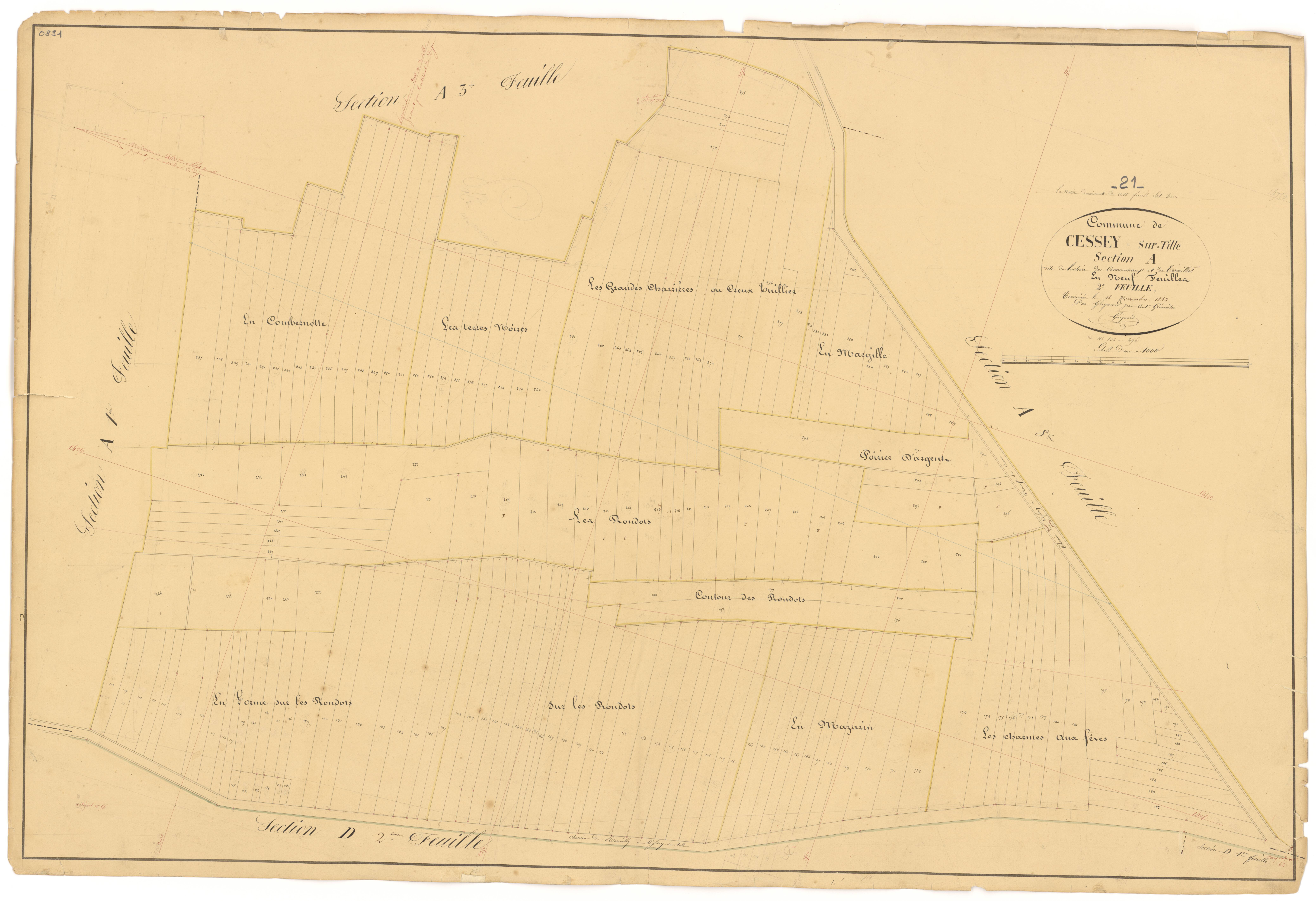 Cessey-sur-Tille - Section A2 - 3 P PLAN 131/3