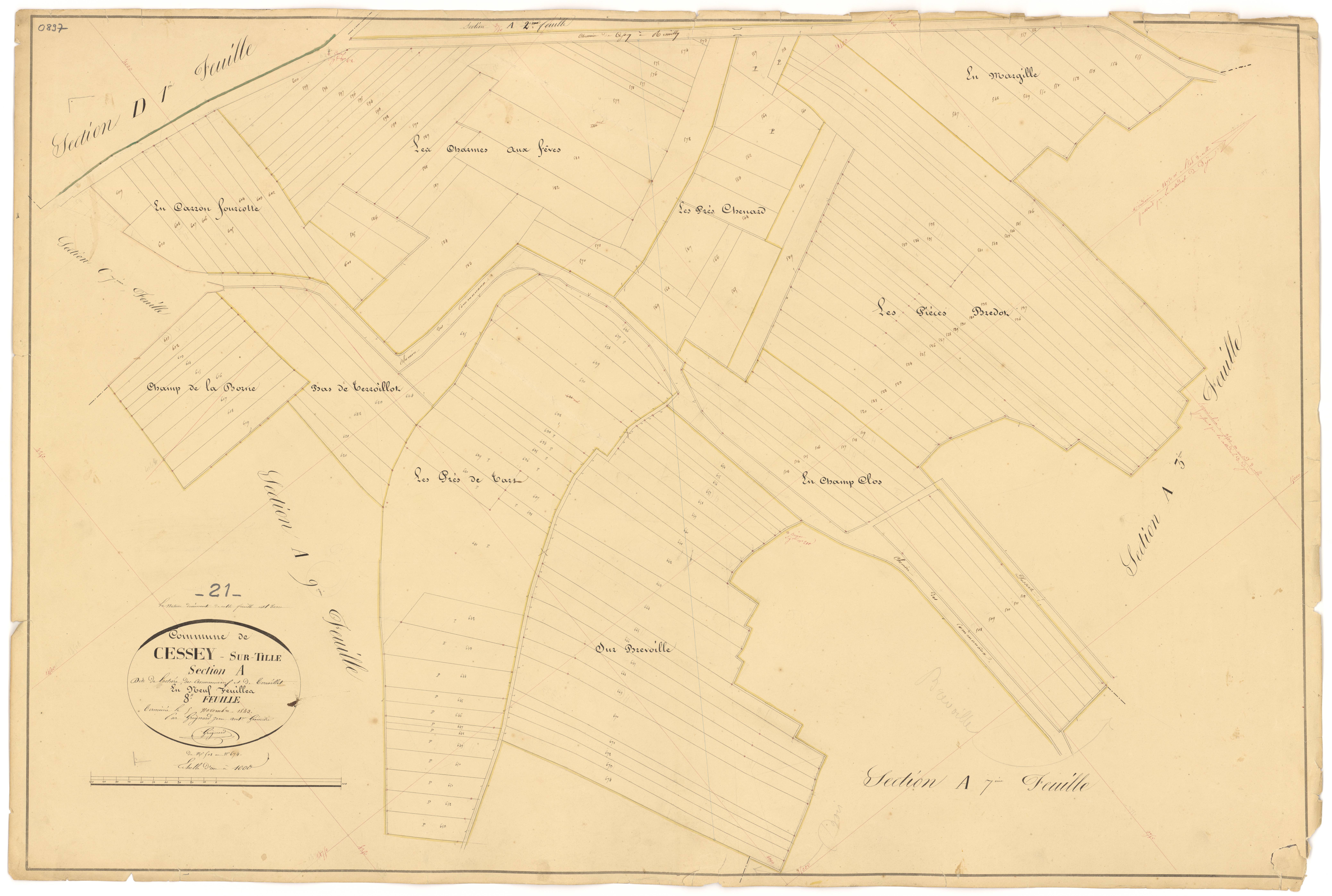 Cessey-sur-Tille - Section A8 - 3 P PLAN 131/9