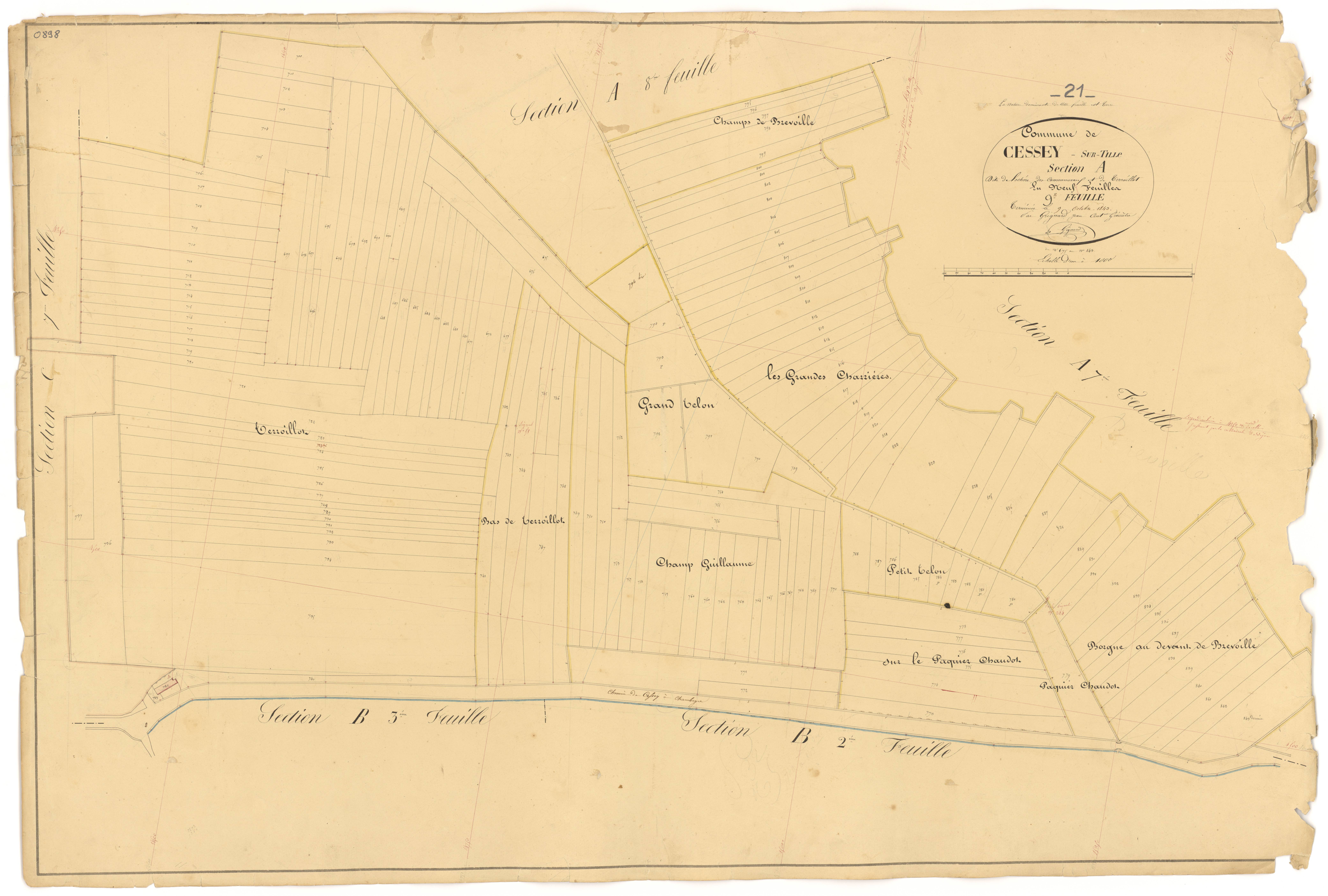 Cessey-sur-Tille - Section A9 - 3 P PLAN 131/10