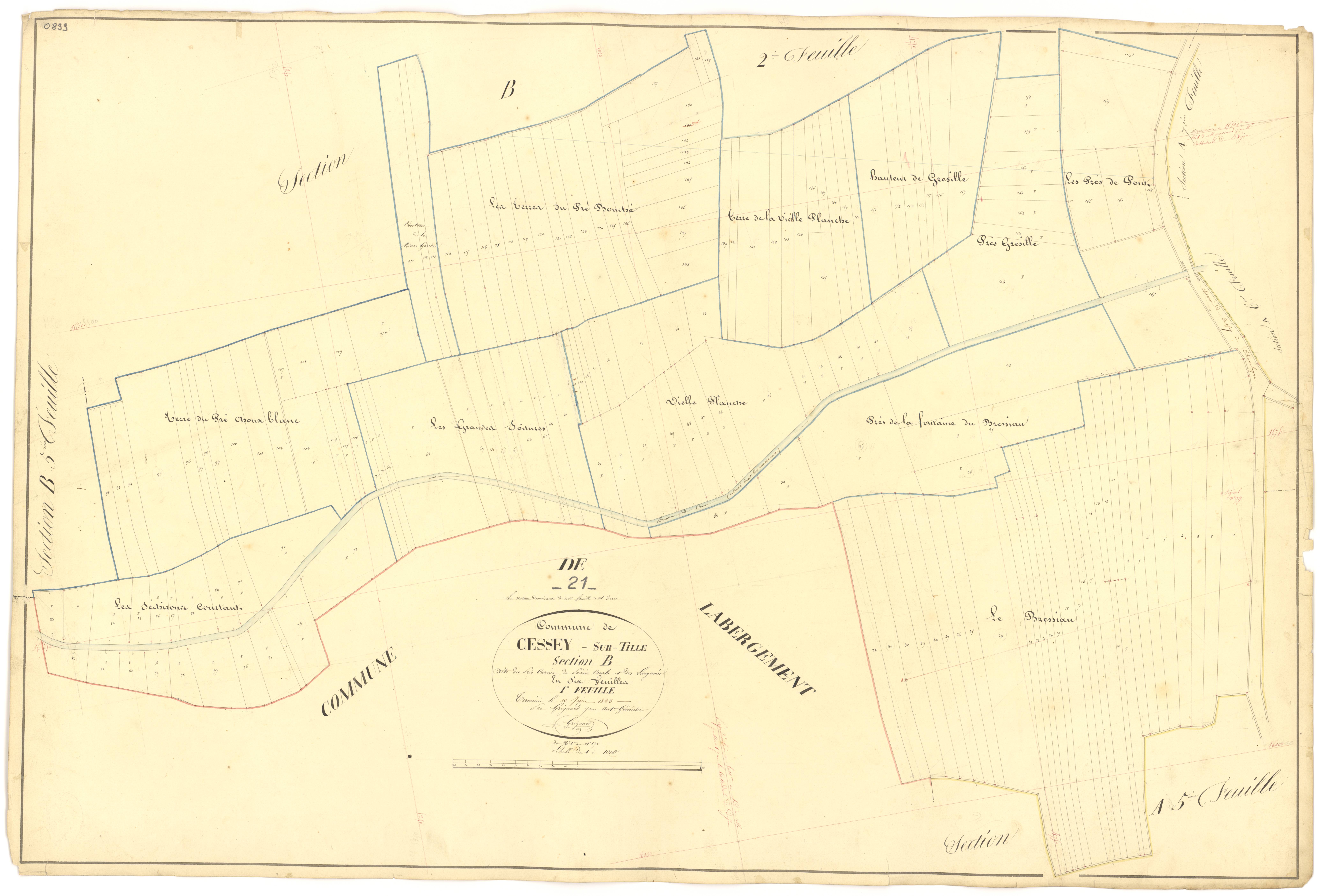 Cessey-sur-Tille - Section B1 - 3 P PLAN 131/11