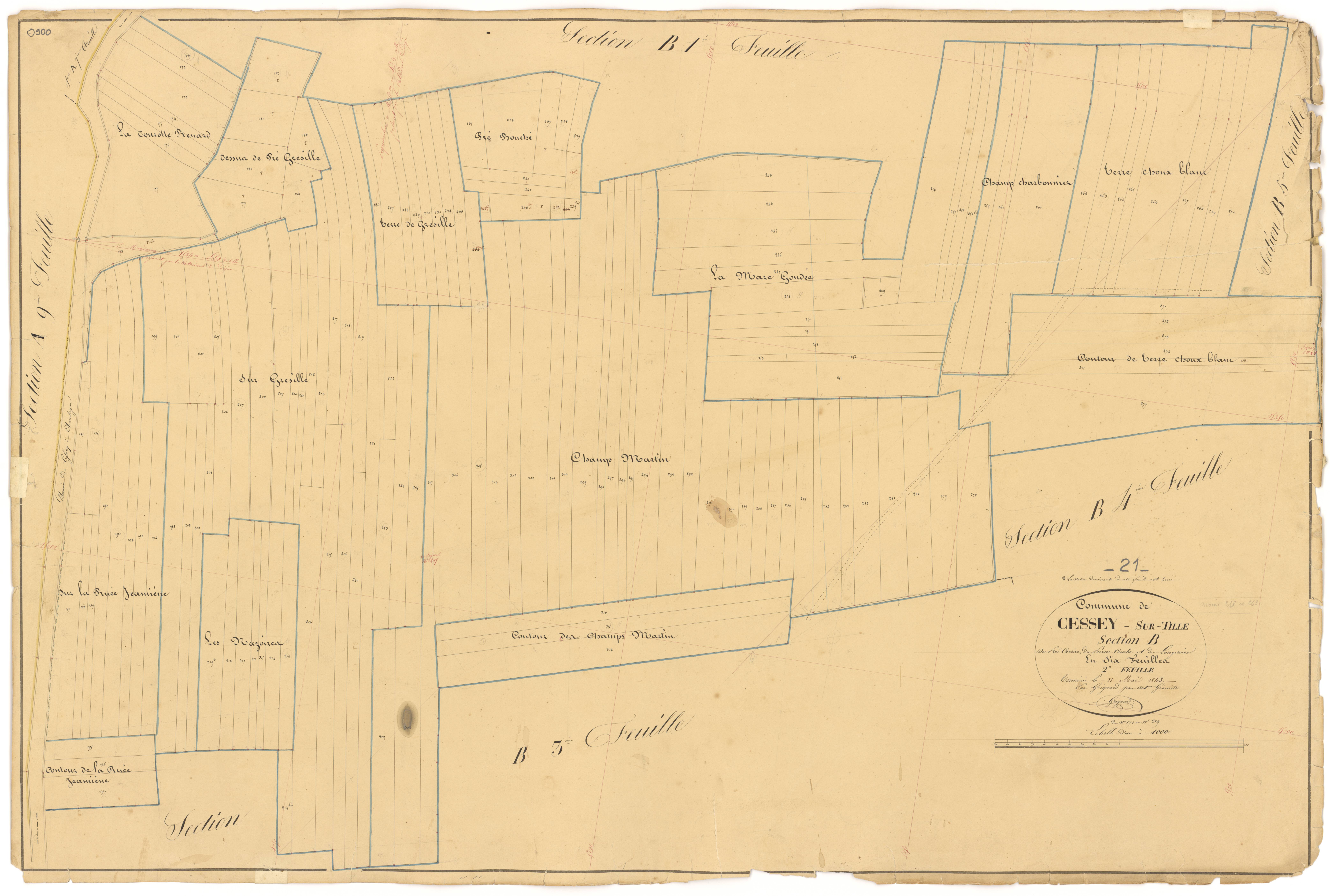 Cessey-sur-Tille - Section B2 - 3 P PLAN 131/12