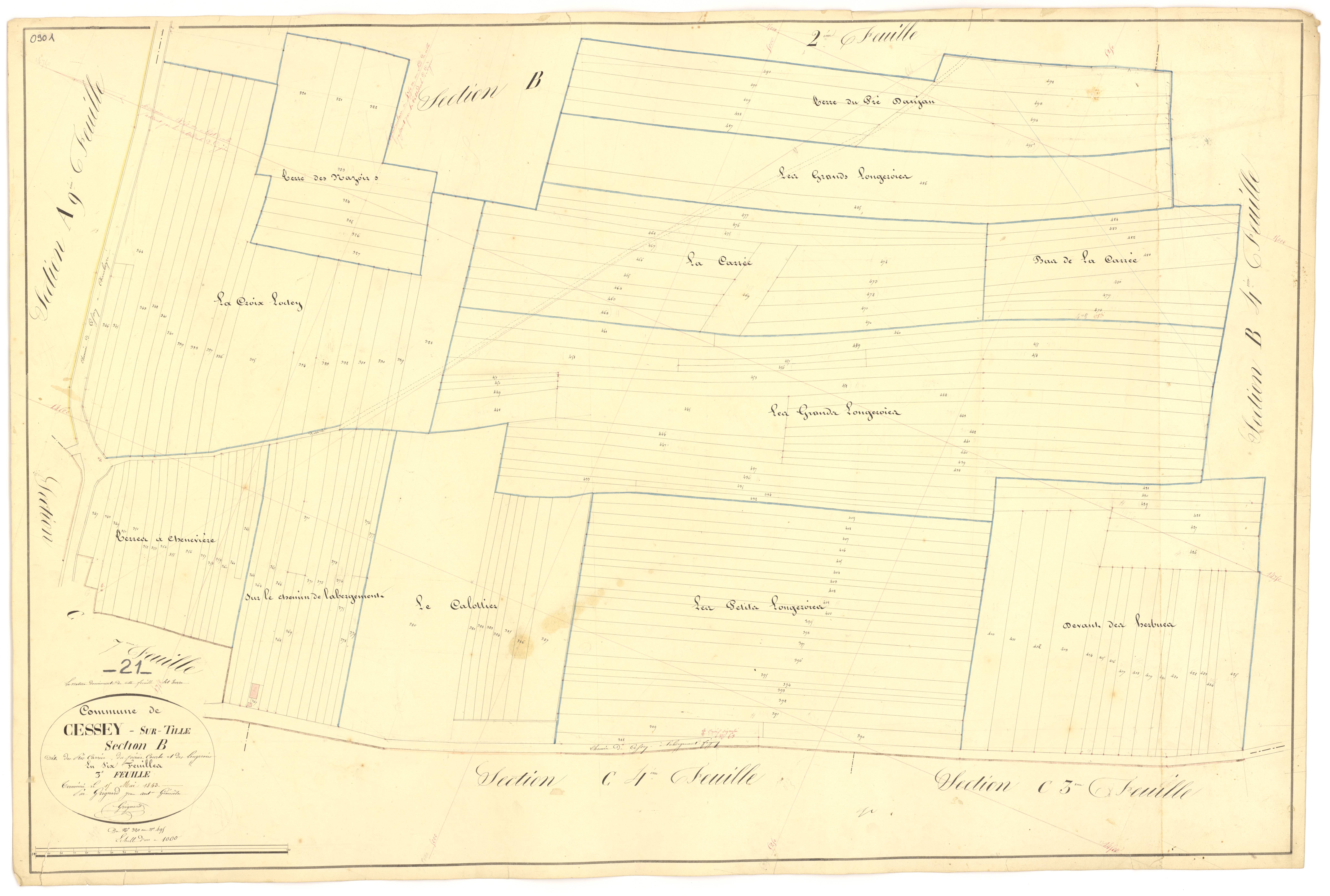 Cessey-sur-Tille - Section B3 - 3 P PLAN 131/13