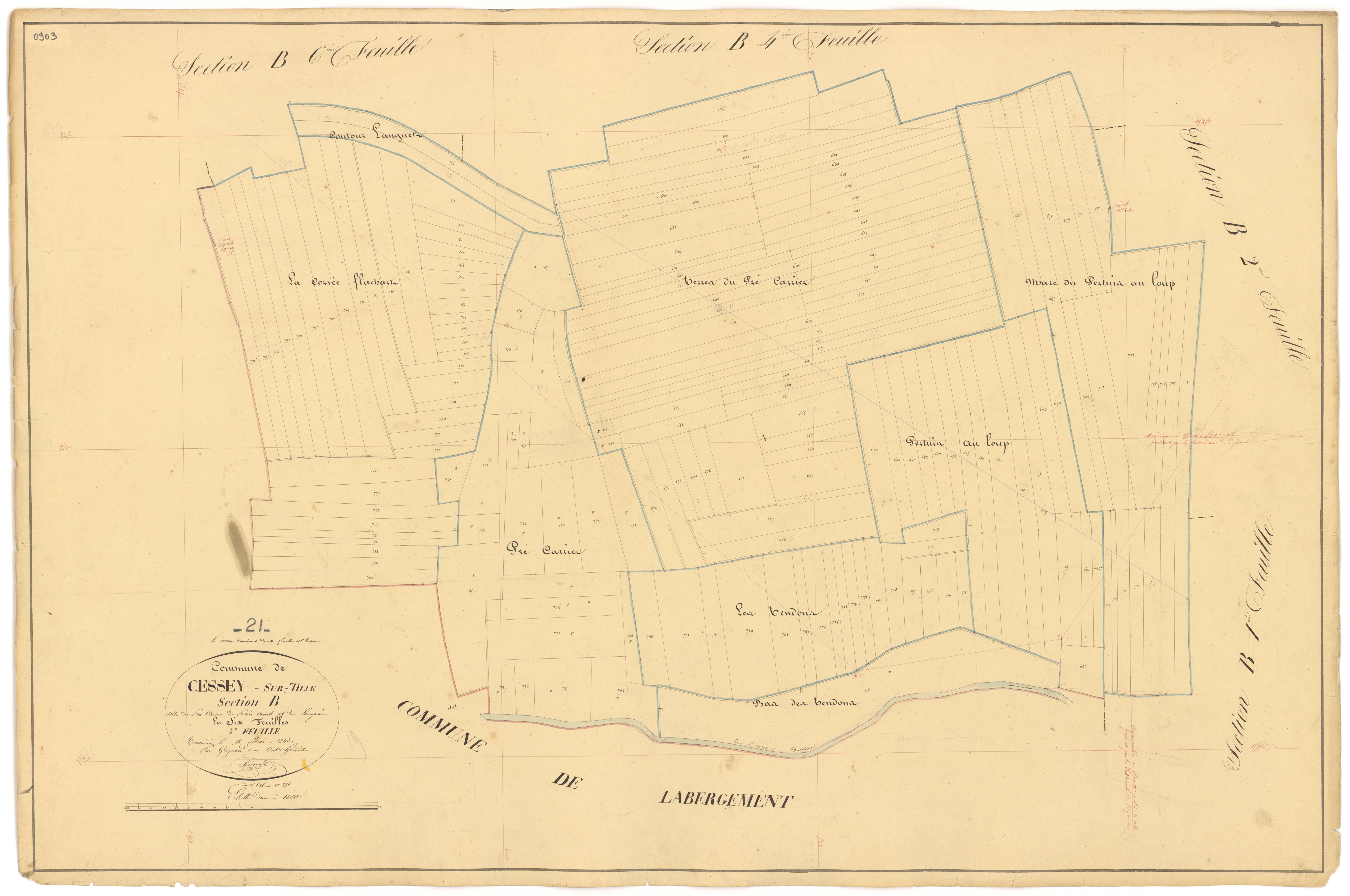 Cessey-sur-Tille - Section B5 - 3 P PLAN 131/15