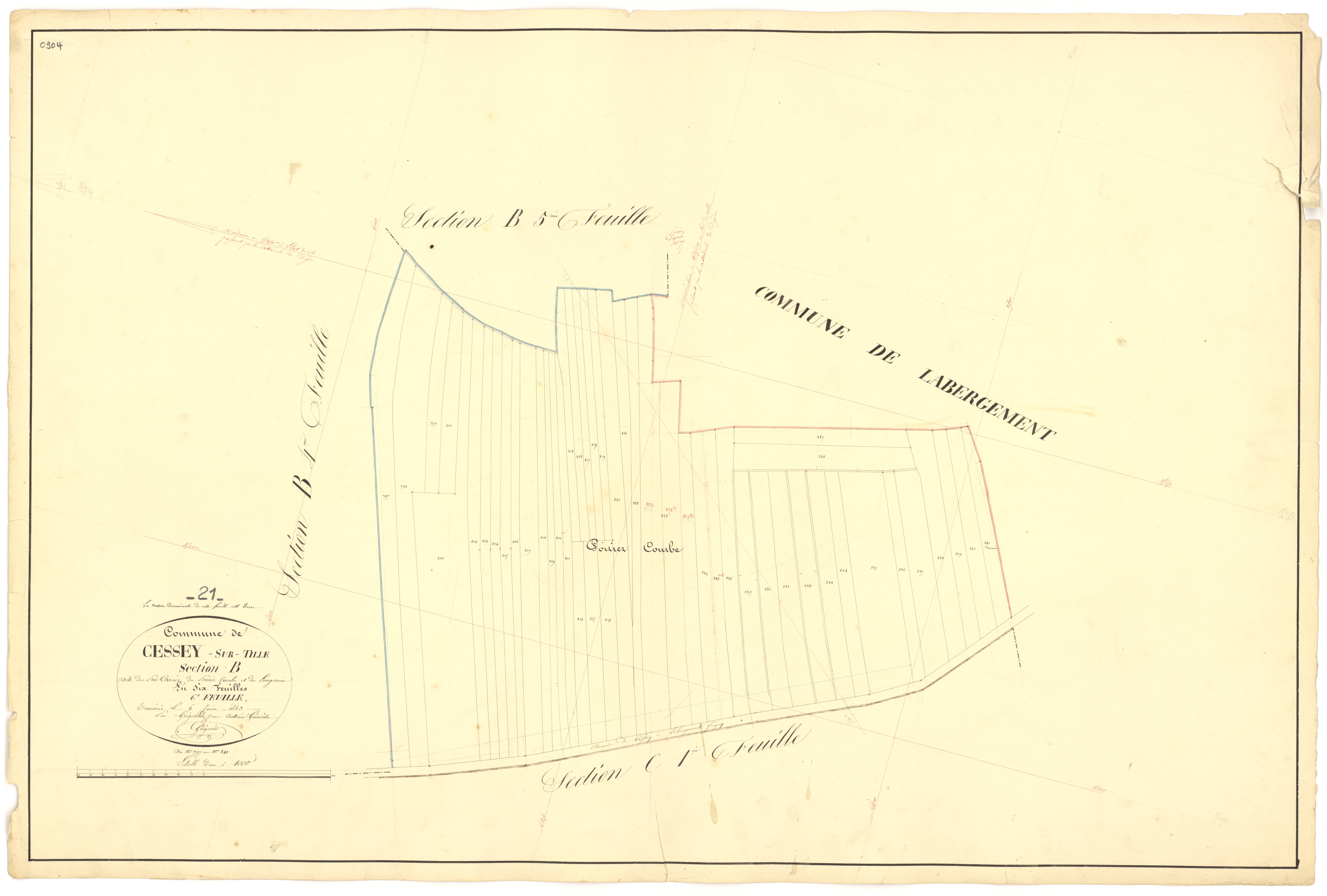 Cessey-sur-Tille - Section B6 - 3 P PLAN 131/16