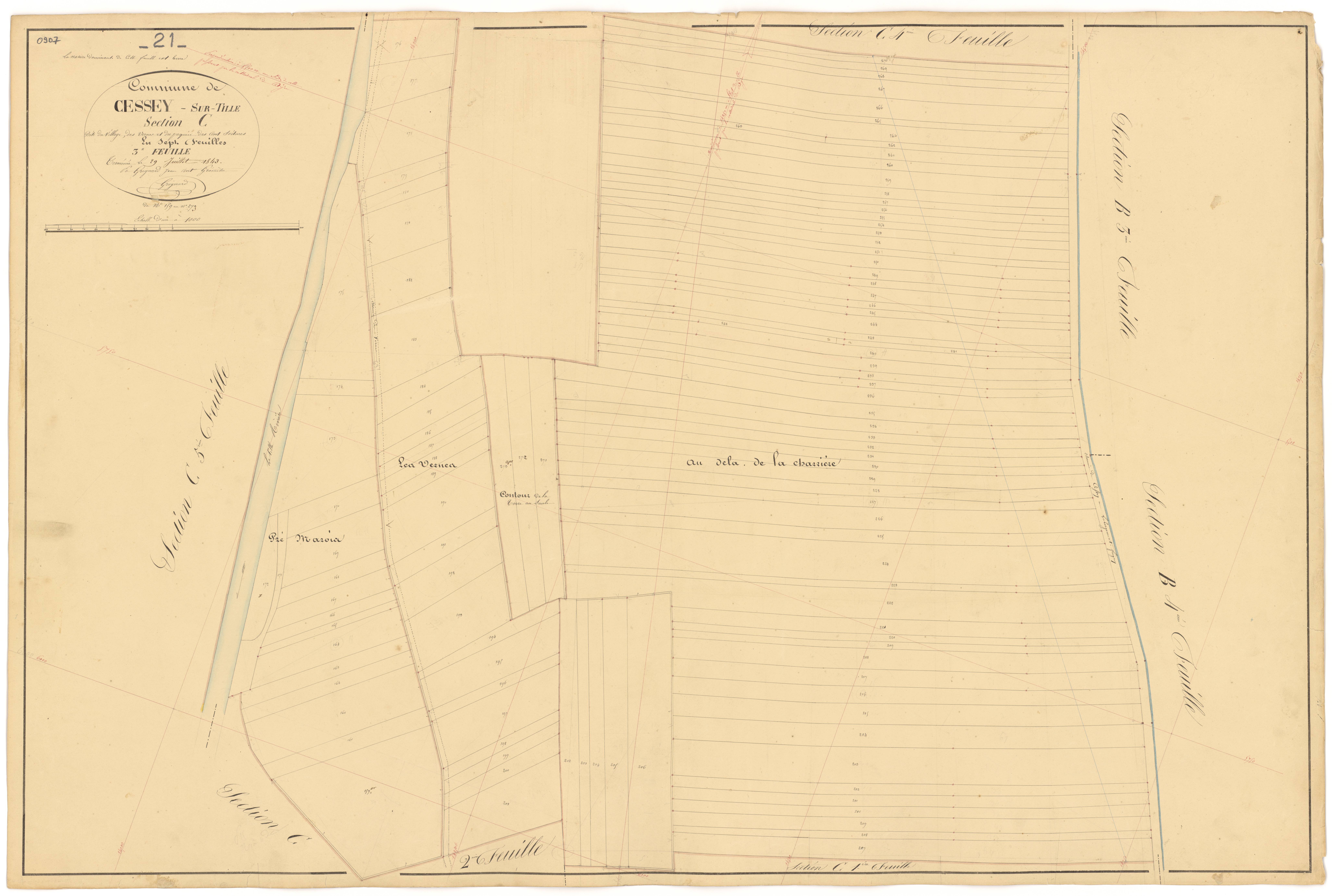 Cessey-sur-Tille - Section C3 - 3 P PLAN 131/19