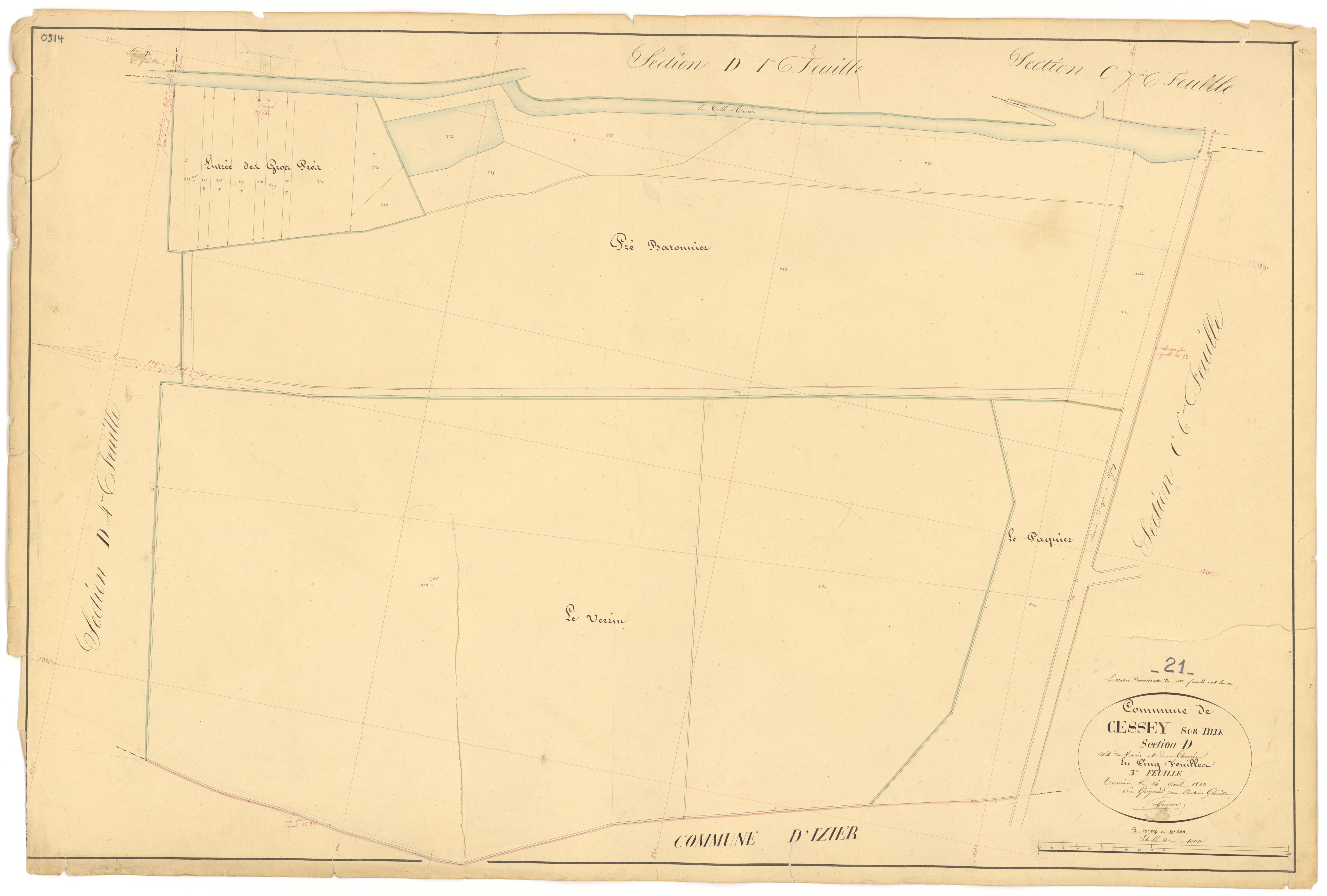Cessey-sur-Tille - Section D3 - 3 P PLAN 131/26