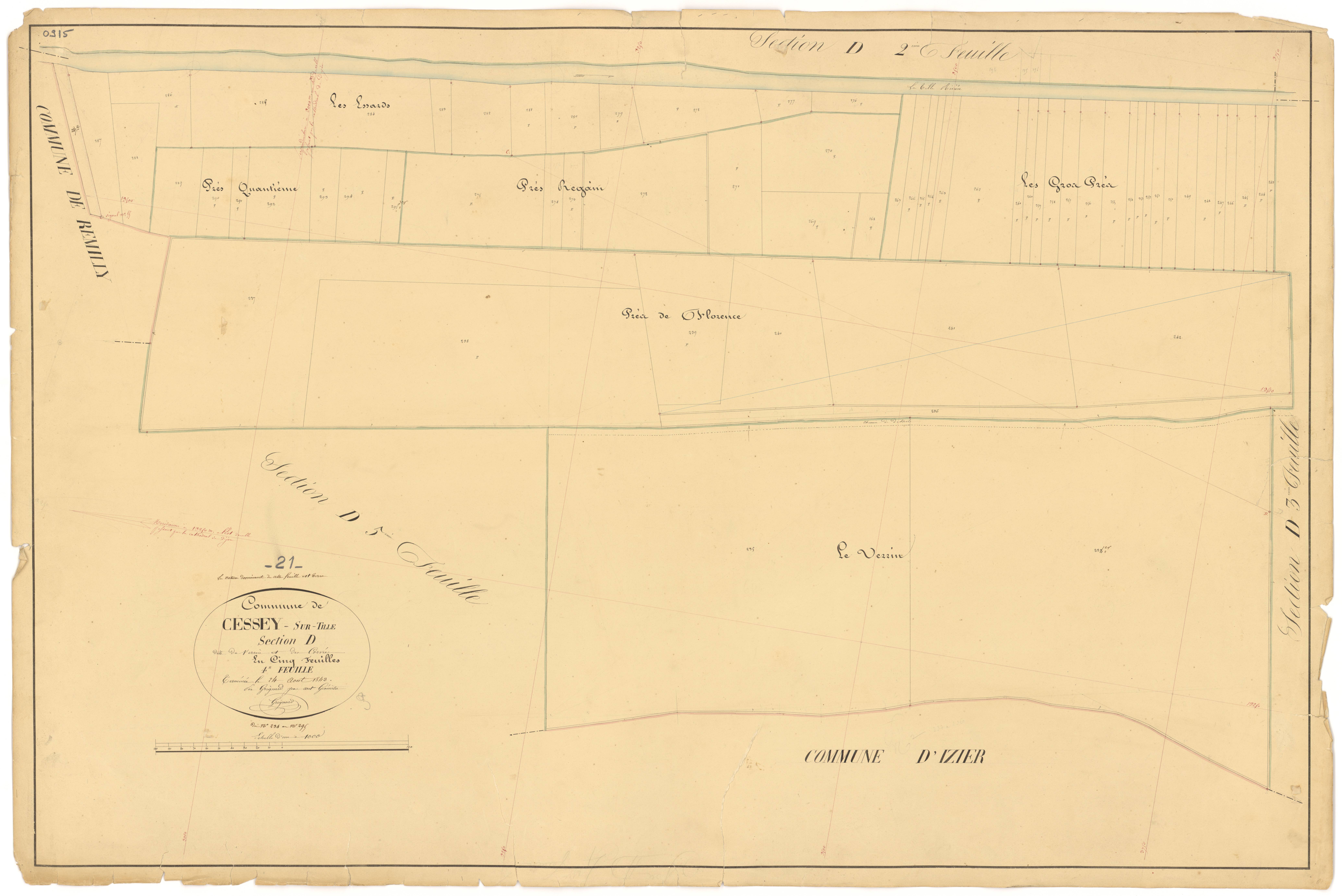 Cessey-sur-Tille - Section D4 - 3 P PLAN 131/27