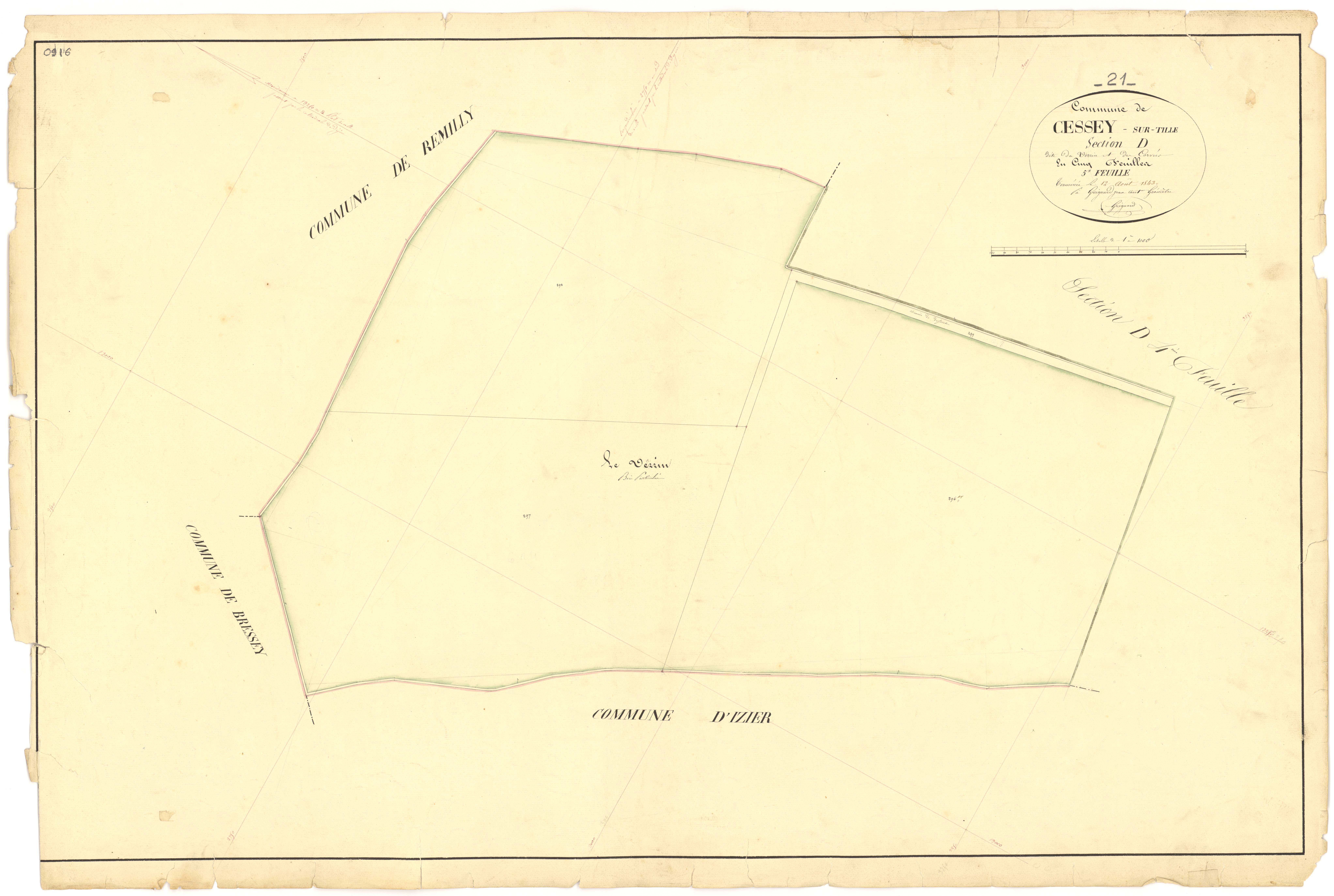 Cessey-sur-Tille - Section D5 - 3 P PLAN 131/28