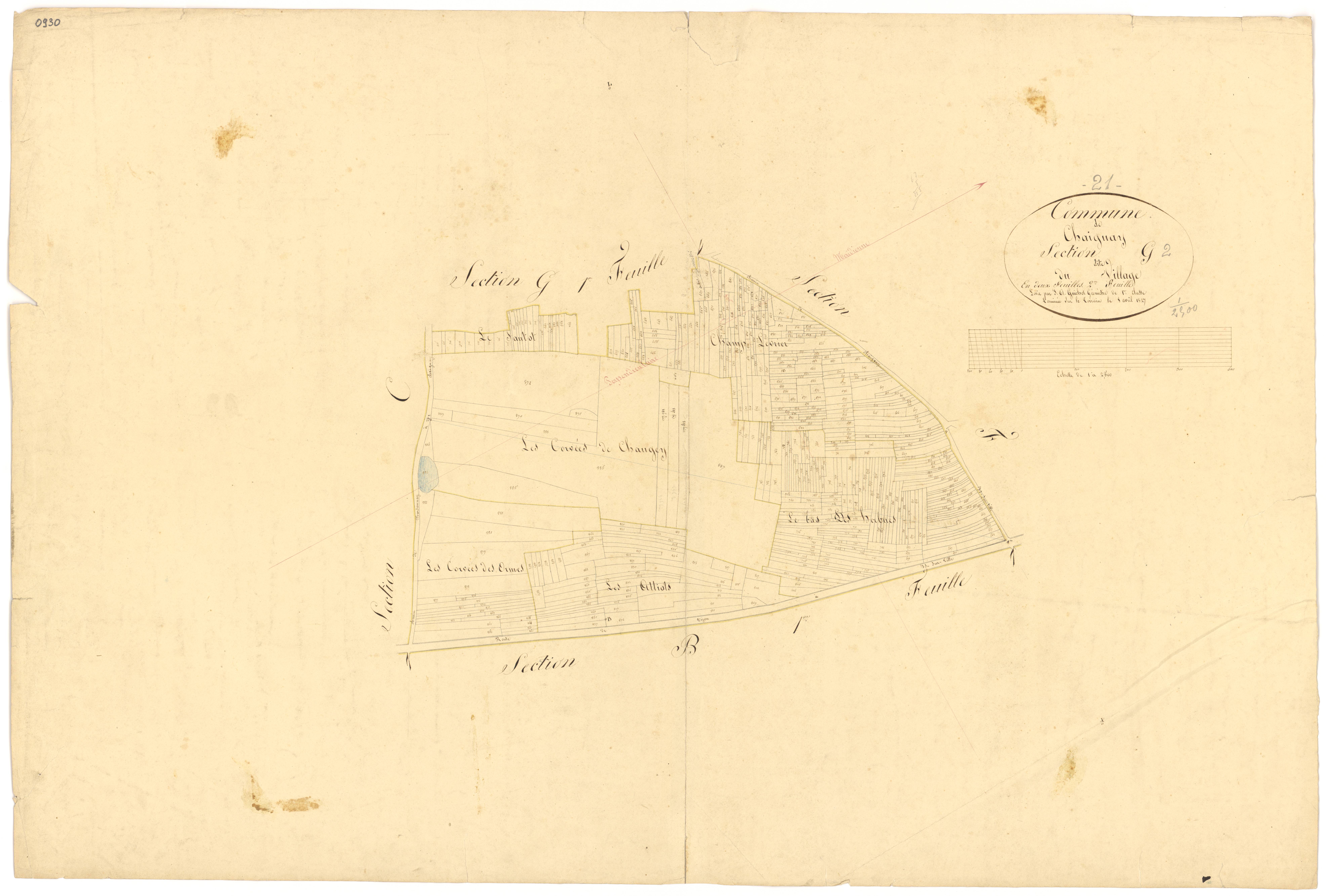 Chaignay - Section G2 - 3 P PLAN 132/14