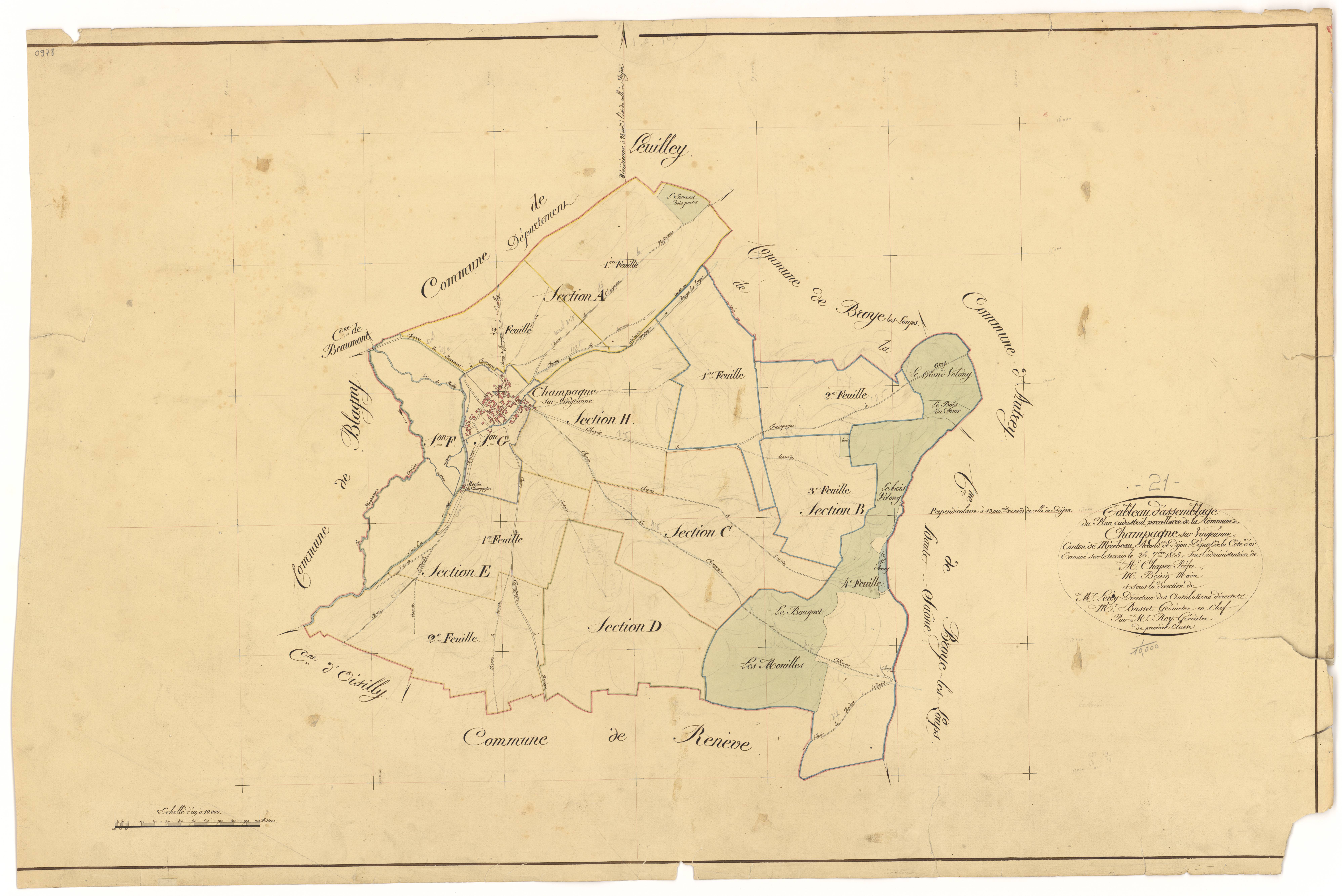 Champagne-sur-Vingeanne - Tableau d'assemblage - 3 P PLAN 141/1
