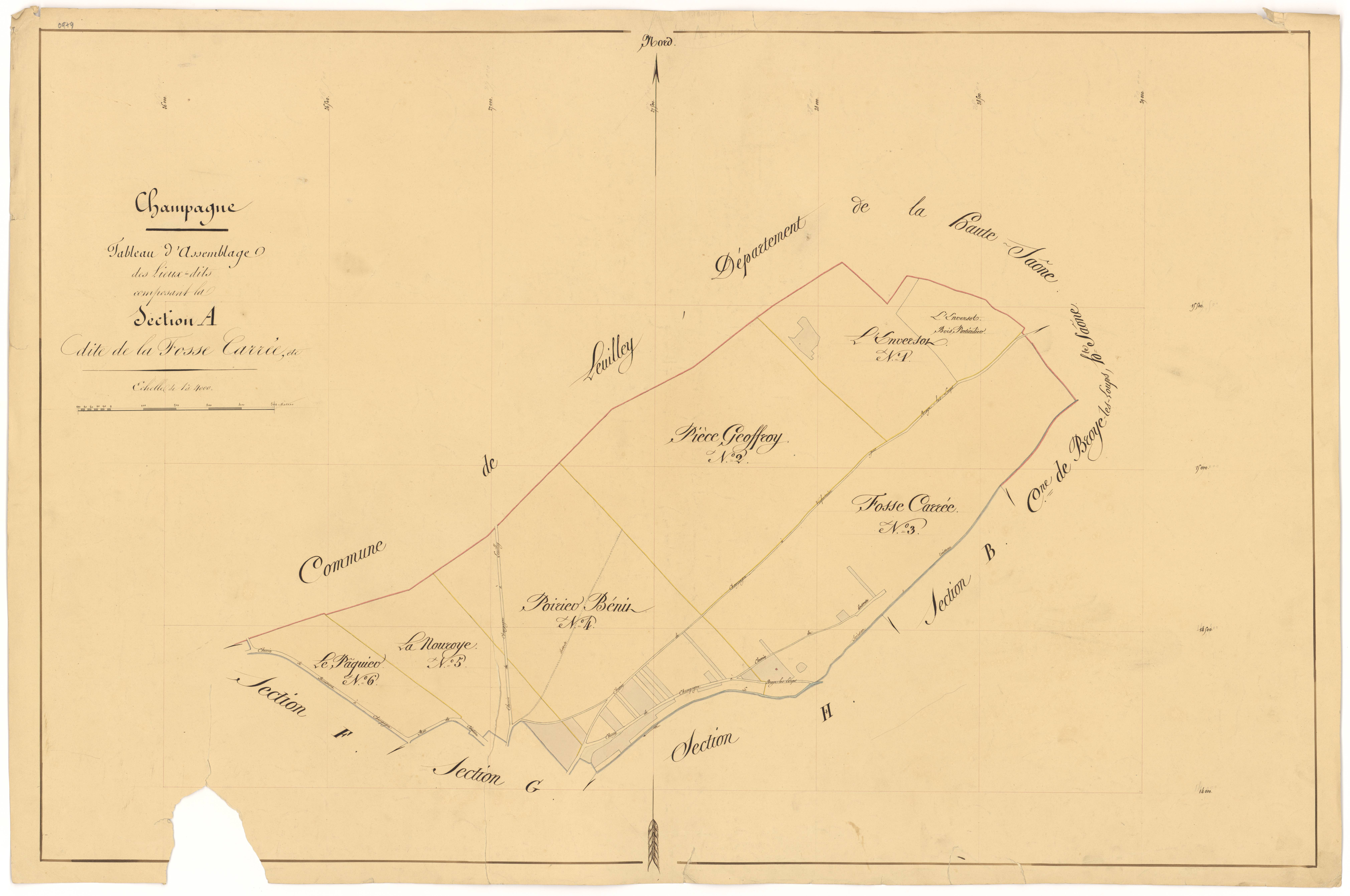 Champagne-sur-Vingeanne - Section A (tableau d'assemblage) - 3 P PLAN 141/2