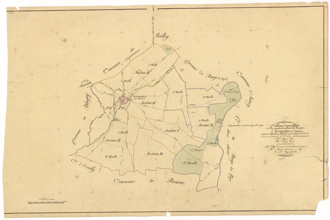 Champagne-sur-Vingeanne - Tableau d'assemblage - 3 P PLAN 141/1