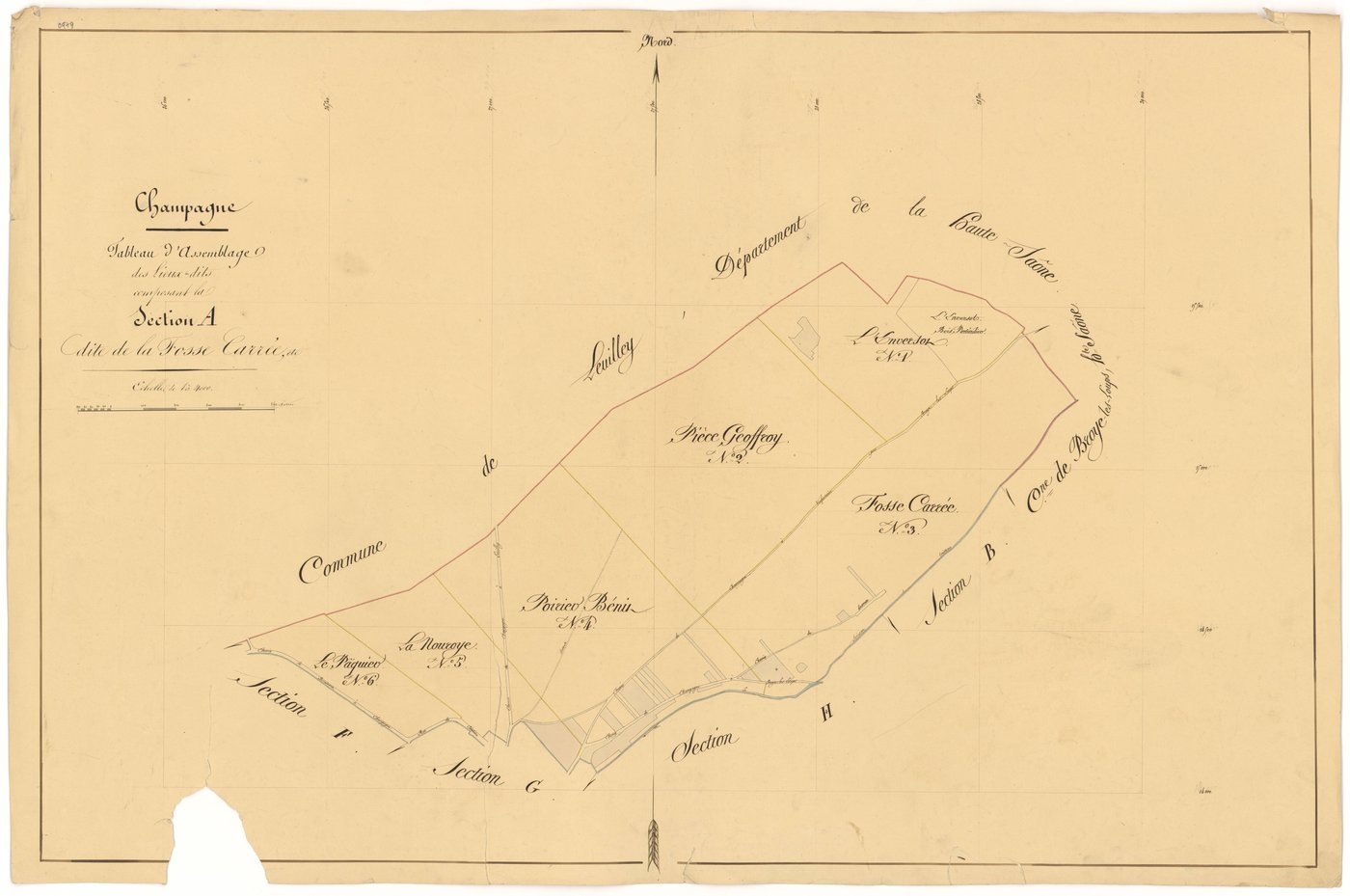 Champagne-sur-Vingeanne - Section A (tableau d'assemblage) - 3 P PLAN 141/2