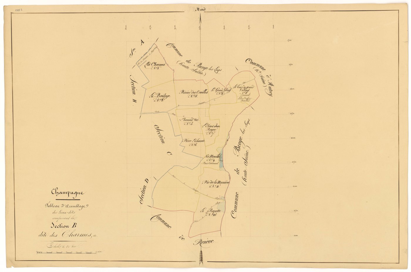 Champagne-sur-Vingeanne - Section B (tableau d'assemblage) - 3 P PLAN 141/5