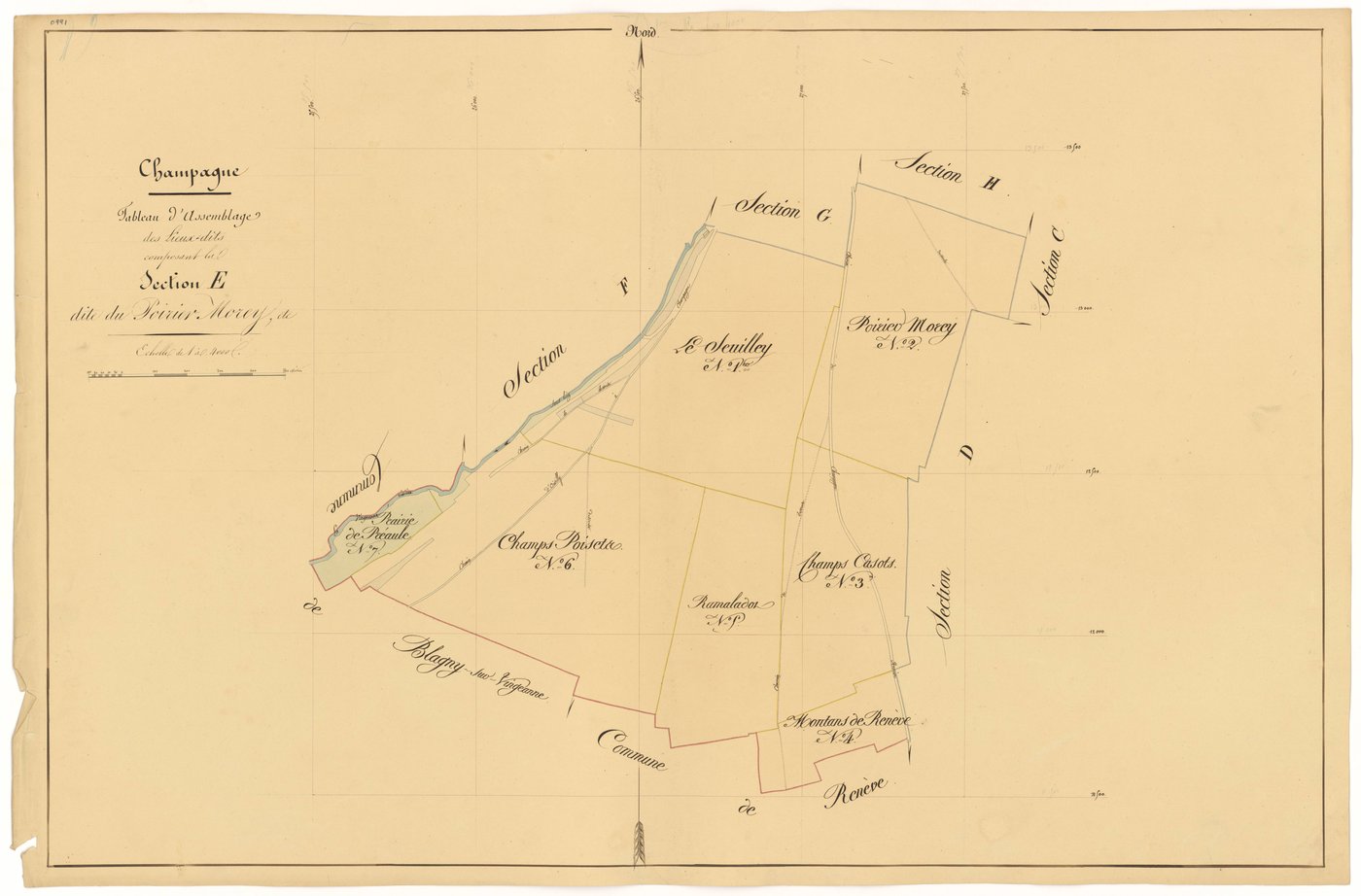 Champagne-sur-Vingeanne - Section E (tableau d'assemblage) - 3 P PLAN 141/14