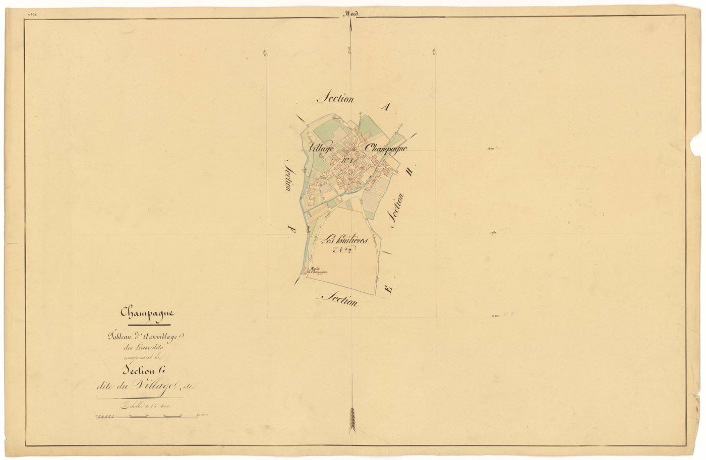 Champagne-sur-Vingeanne - Section G (tableau d'assemblage) - 3 P PLAN 141/19