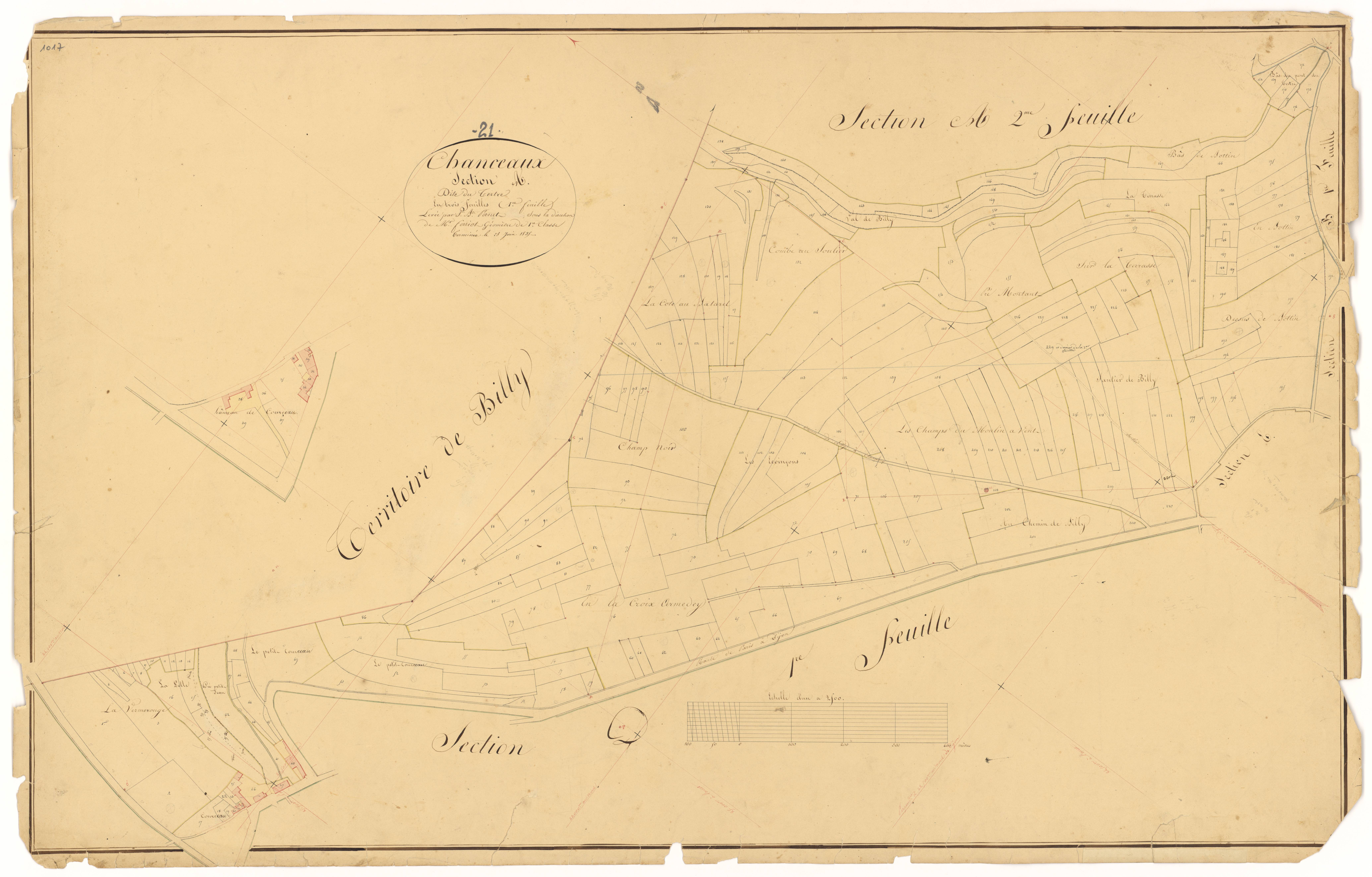 Chanceaux - Section A1 - 3 P PLAN 148/2