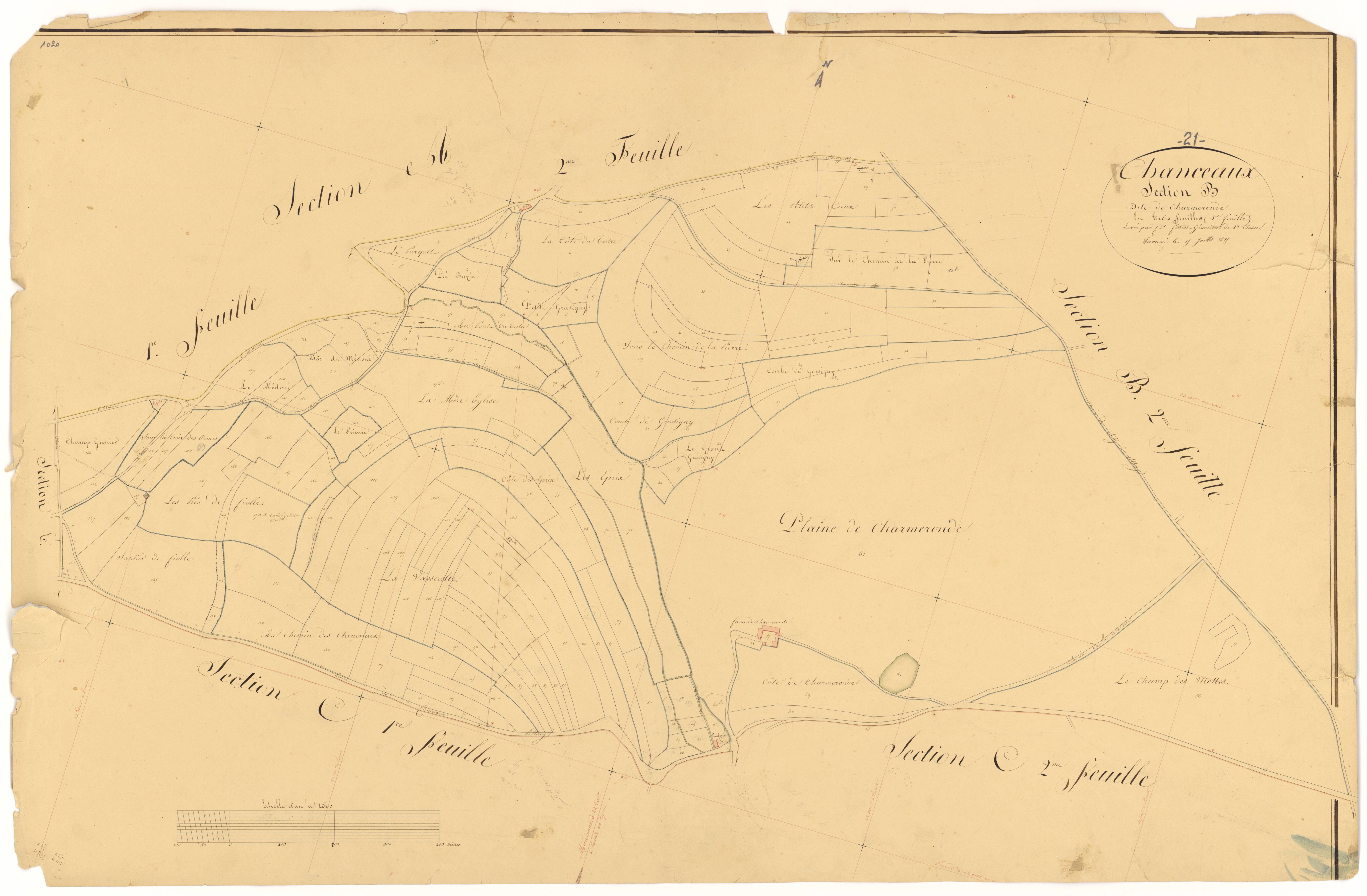 Chanceaux - Section B1 - 3 P PLAN 148/5