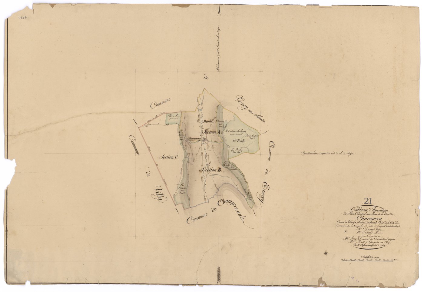 Charencey - Tableau d'assemblage - 3 P PLAN 150/1