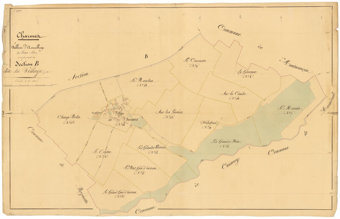 Charmes - Section B (tableau d'assemblage) - 3 P PLAN 152/5