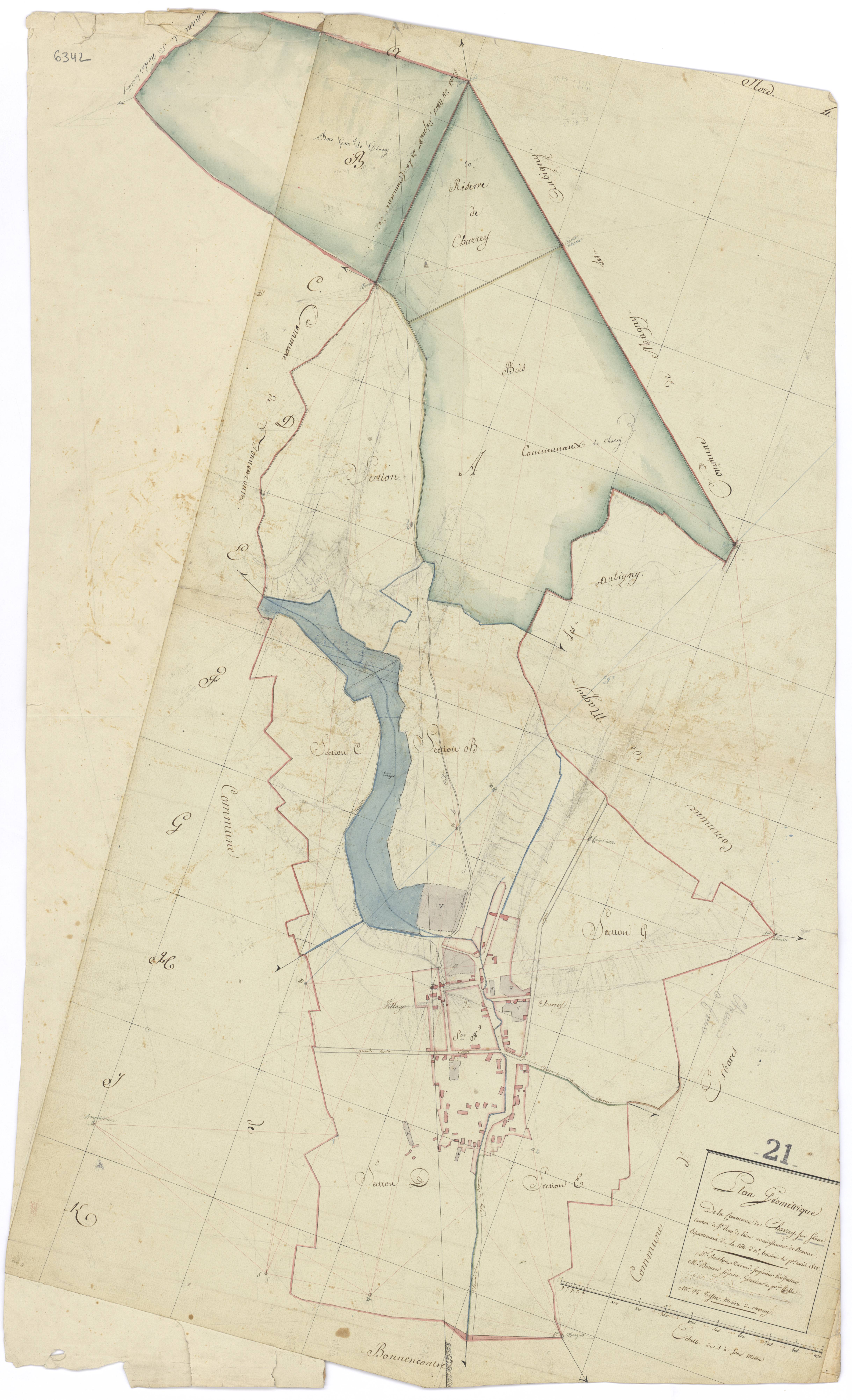 Charrey-sur-Saône - Tableau d'assemblage - 3 P PLAN 154/1