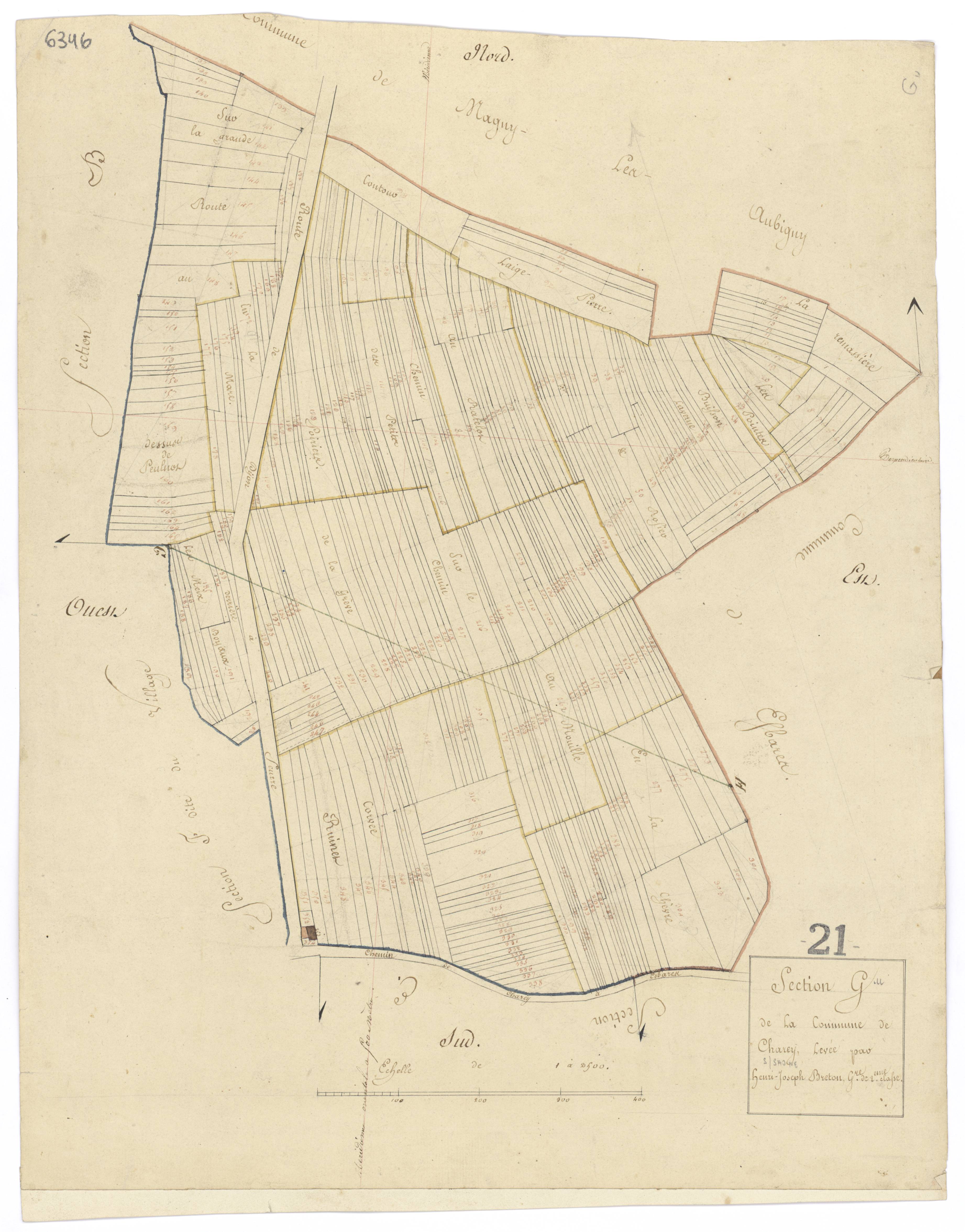 Charrey-sur-Saône - Section G - 3 P PLAN 154/5