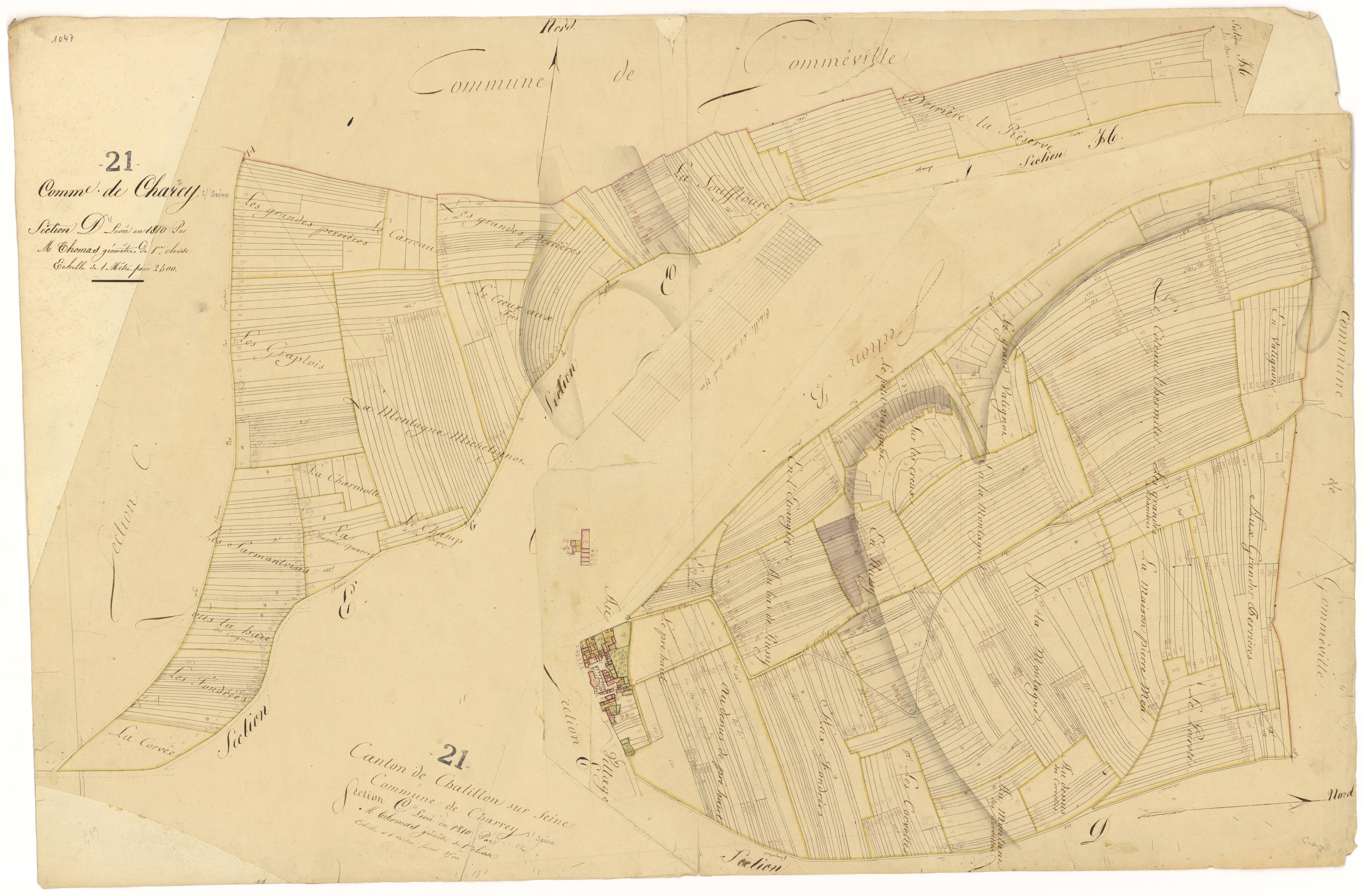 Charrey-sur-Seine - Sections C et D - 3 P PLAN 155/3
