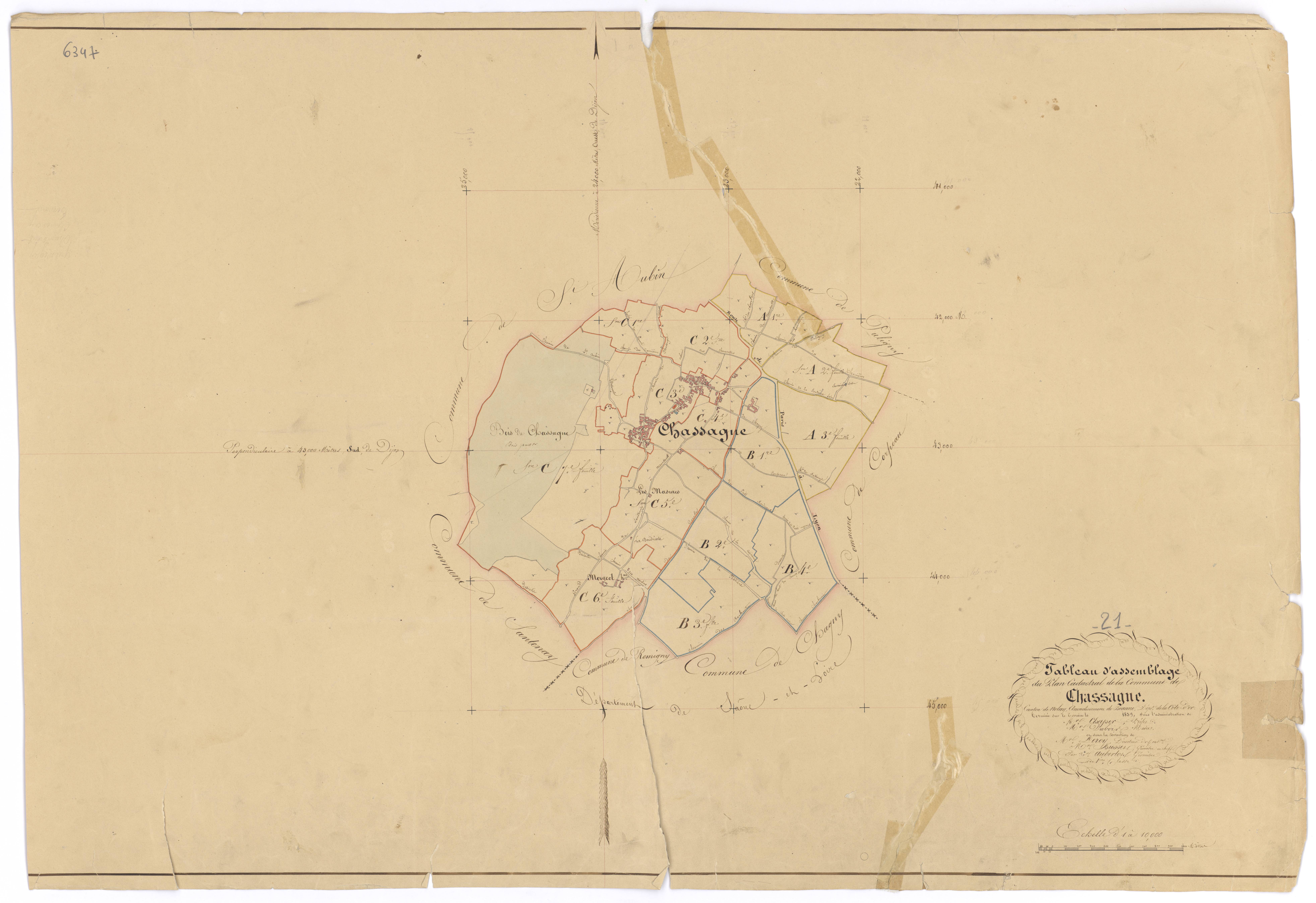Chassagne-Montrachet - Tableau d'assemblage - 3 P PLAN 156/1