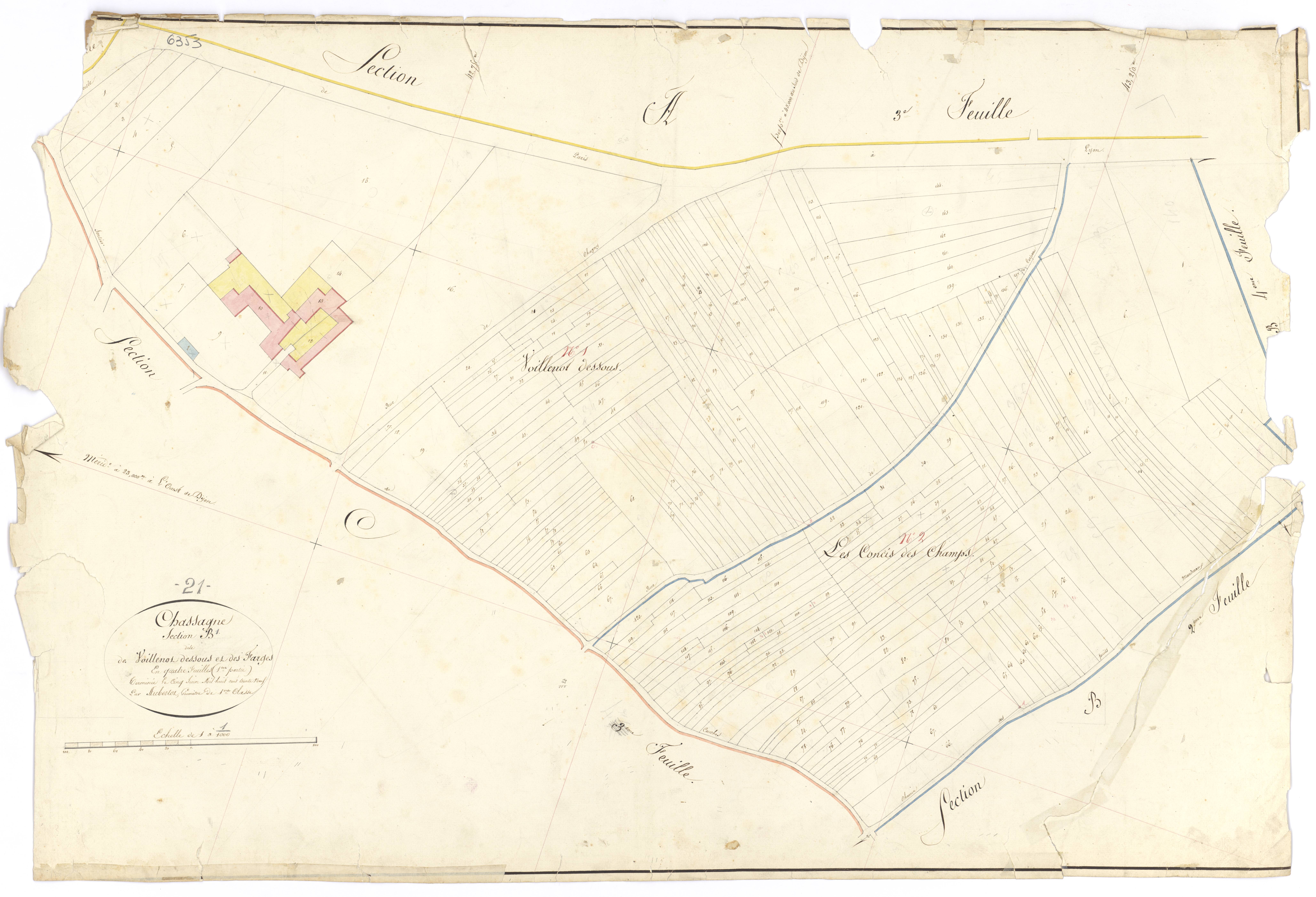 Chassagne-Montrachet - Section B1 - 3 P PLAN 156/7