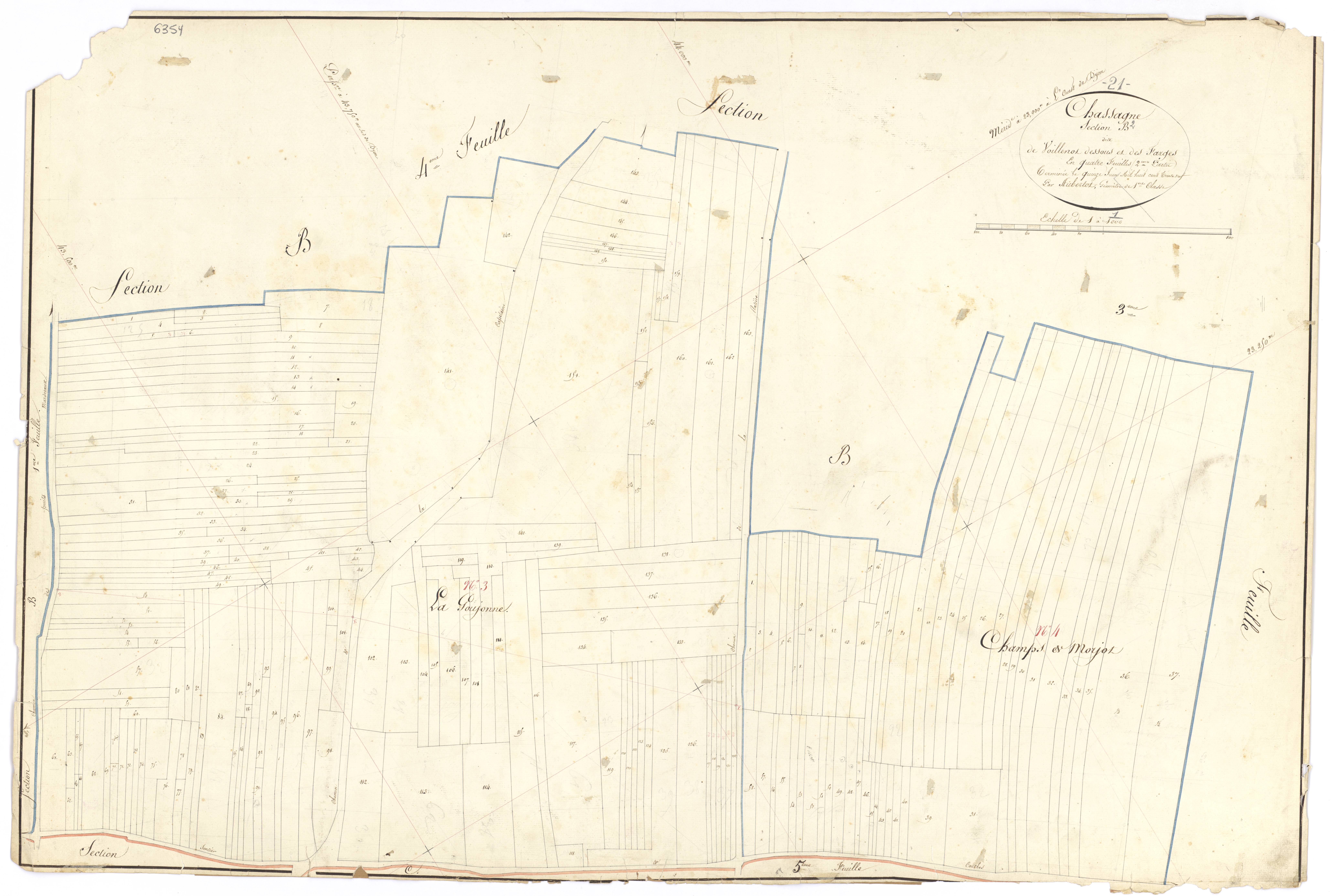 Chassagne-Montrachet - Section B2 - 3 P PLAN 156/8