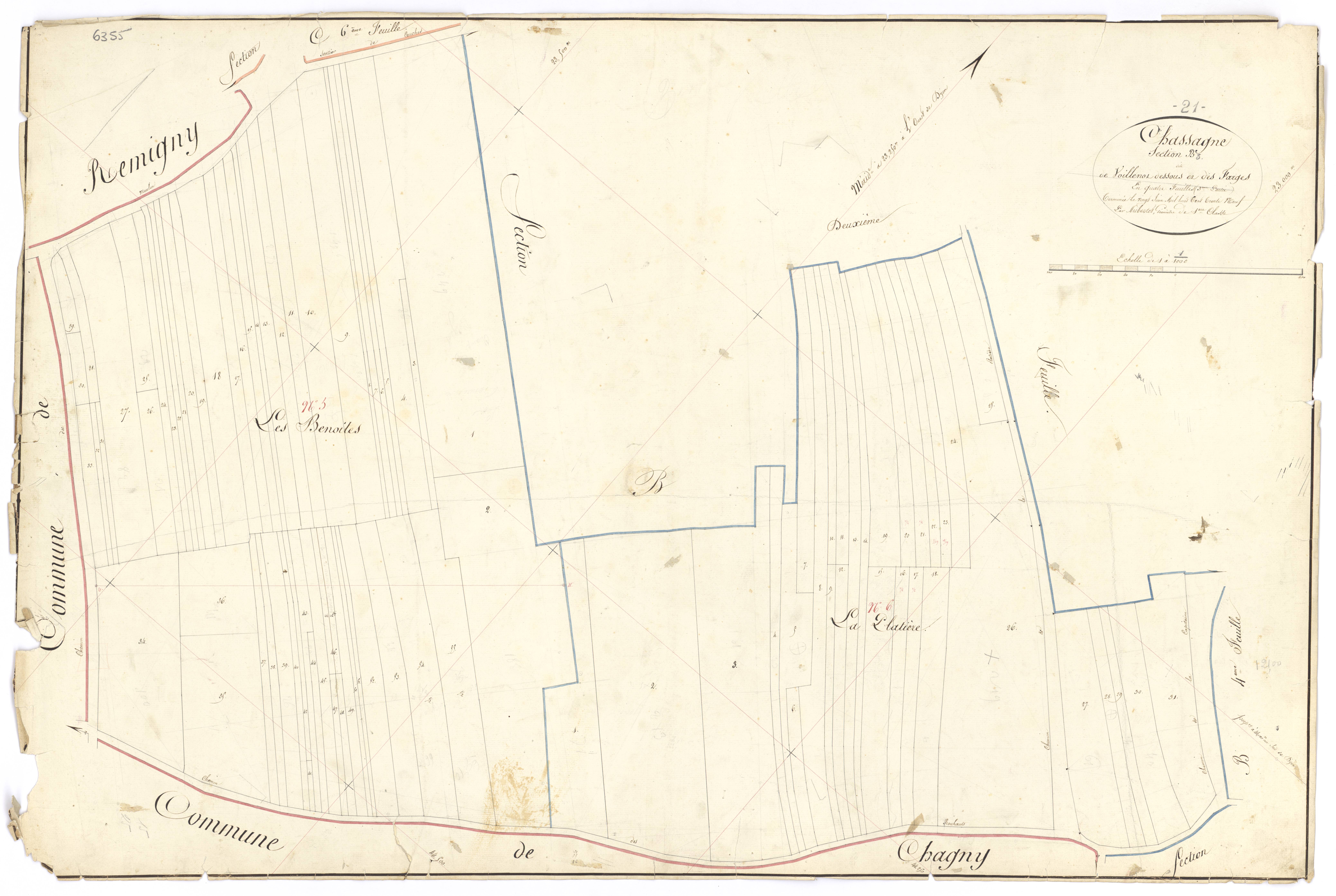 Chassagne-Montrachet - Section B3 - 3 P PLAN 156/9