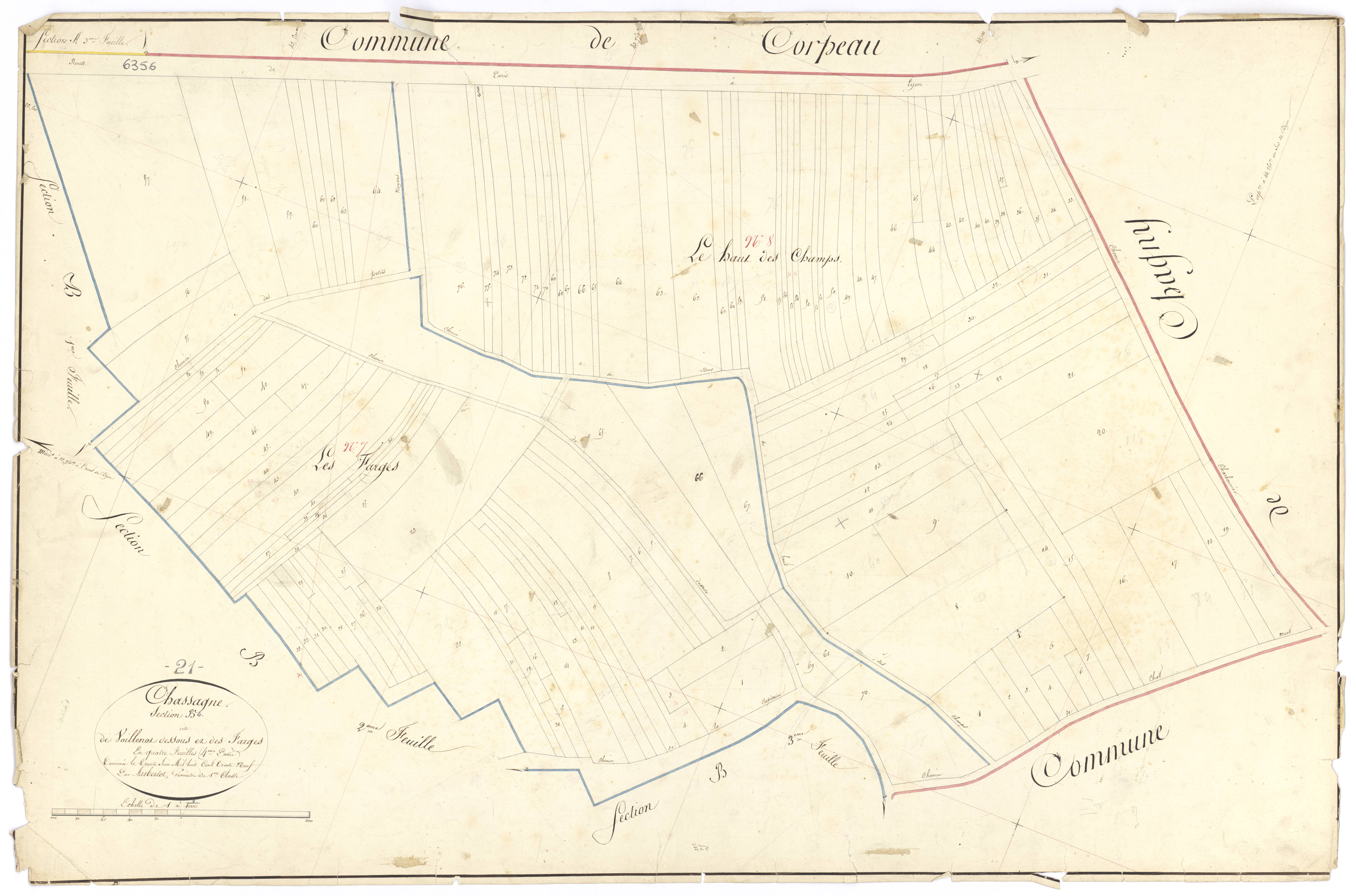 Chassagne-Montrachet - Section B4 - 3 P PLAN 156/10