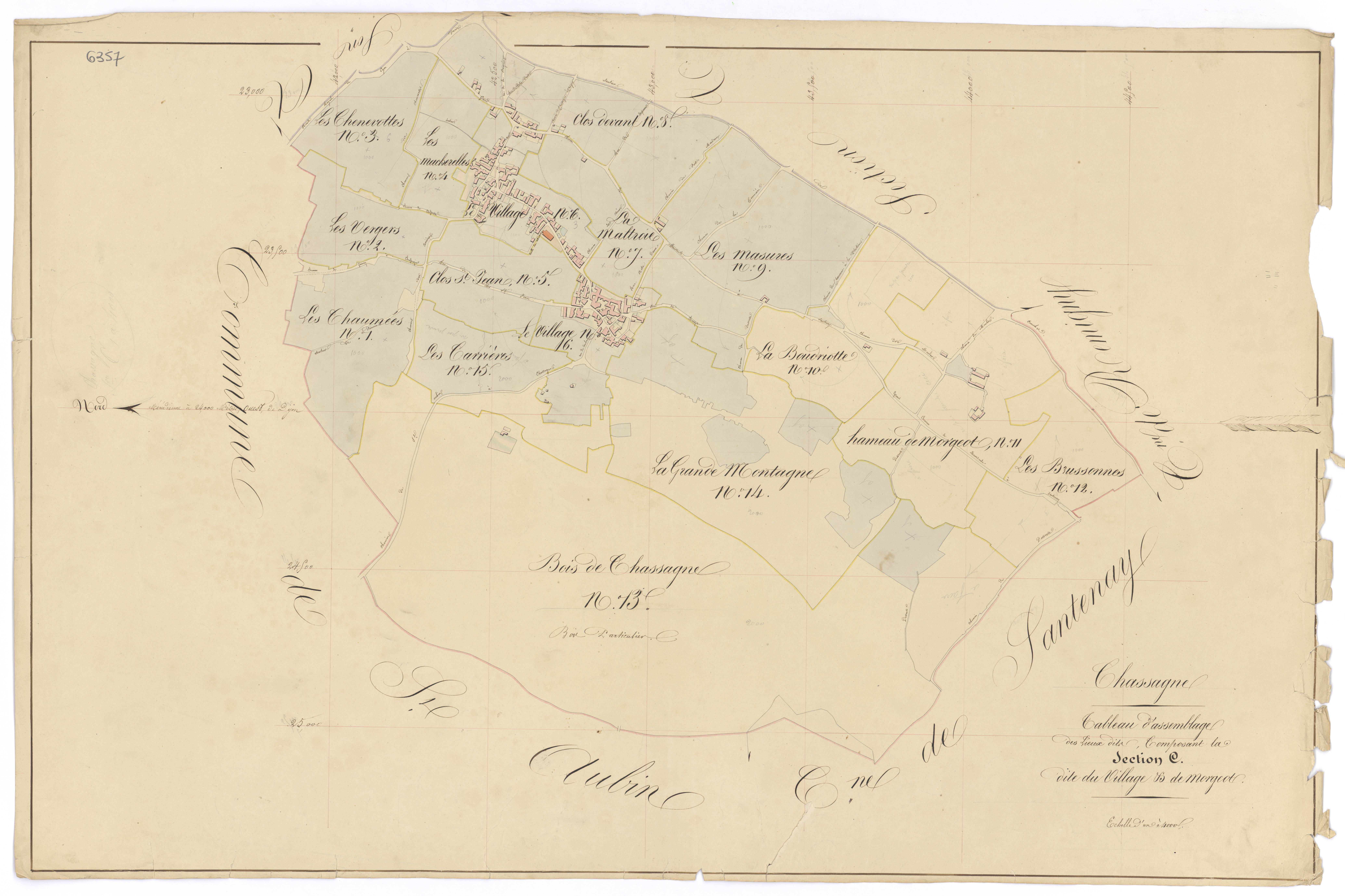 Chassagne-Montrachet - Section C (tableau d'assemblage) - 3 P PLAN 156/11
