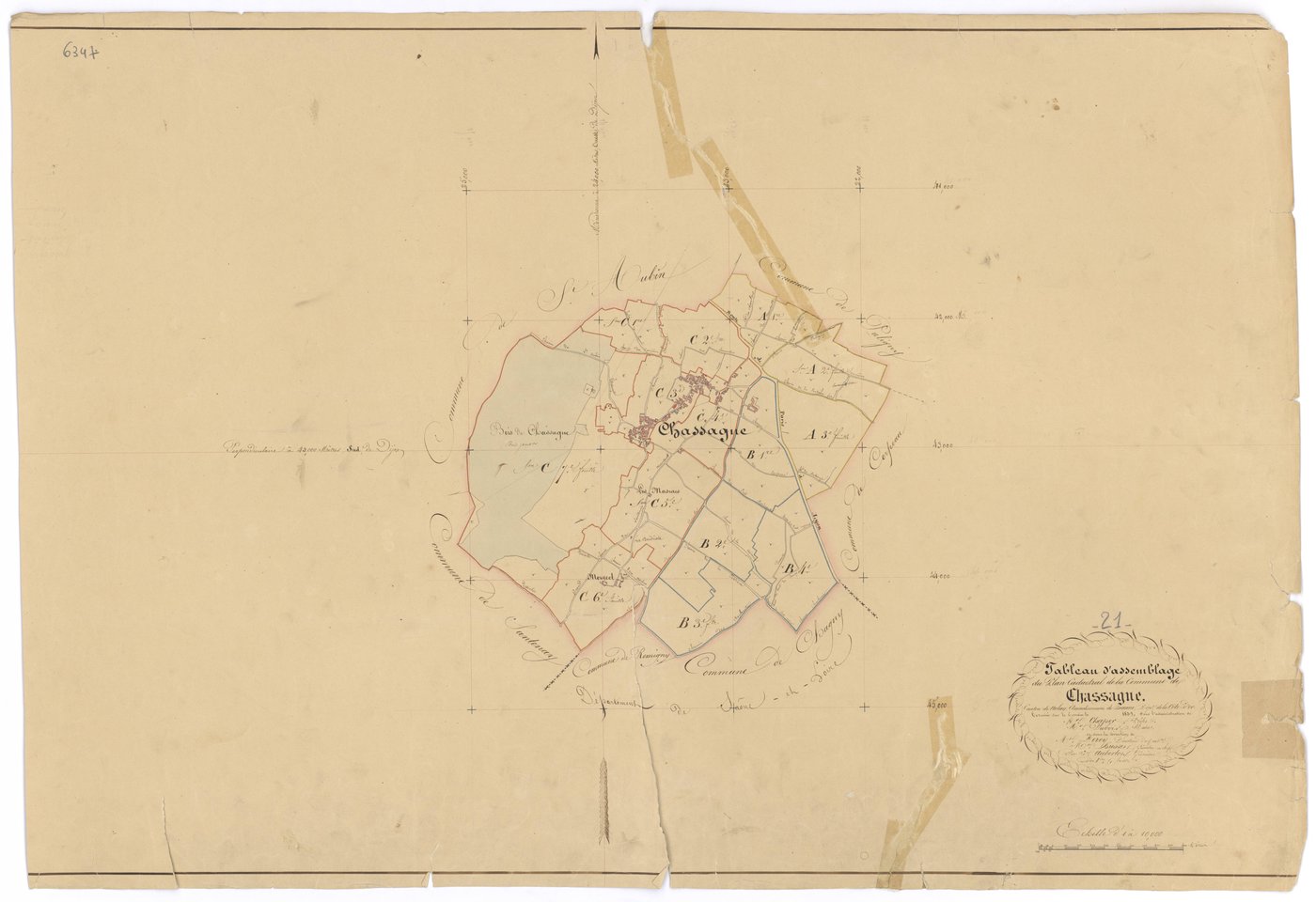 Chassagne-Montrachet - Tableau d'assemblage - 3 P PLAN 156/1