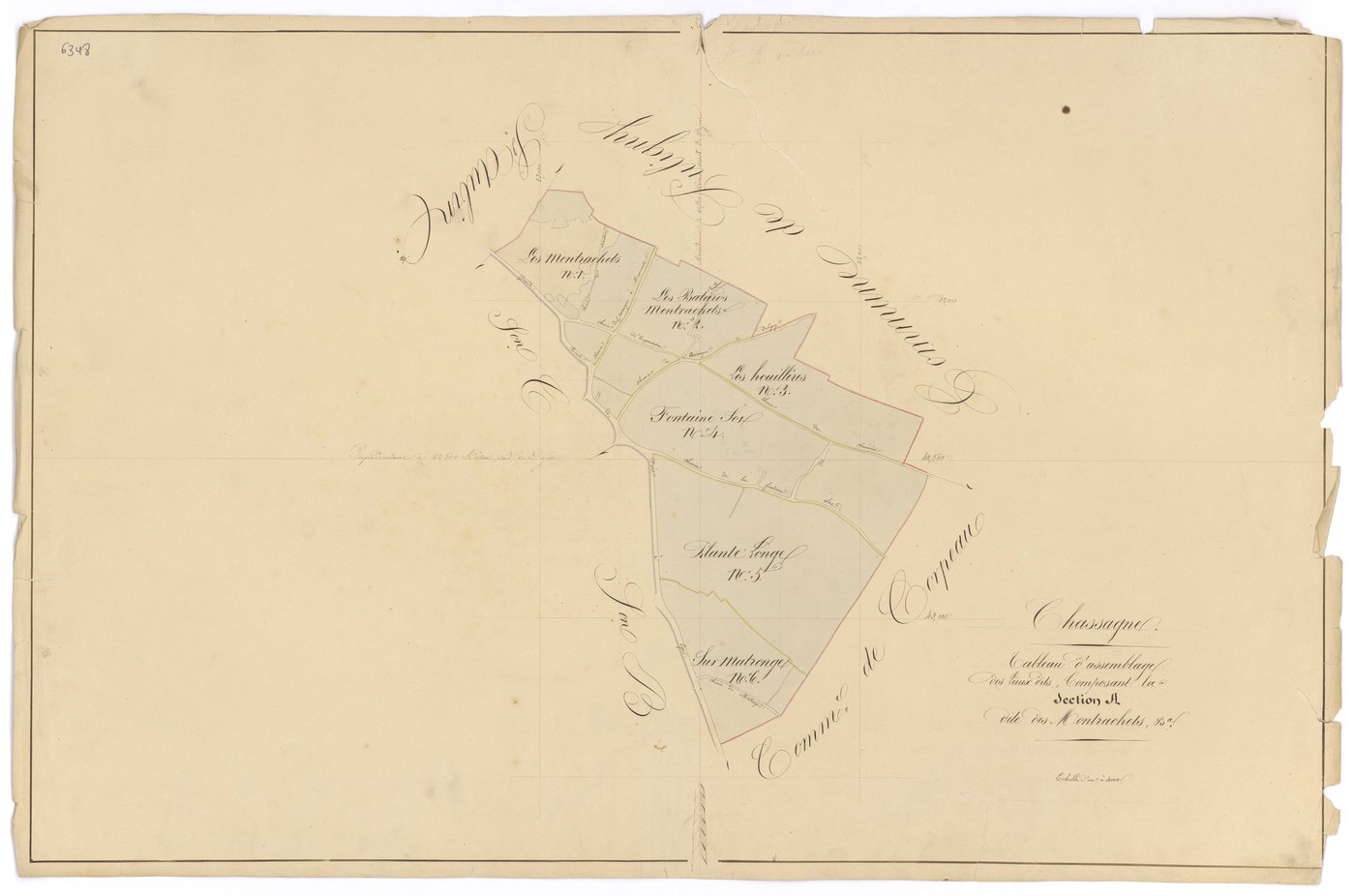 Chassagne-Montrachet - Section A (tableau d'assemblage) - 3 P PLAN 156/2