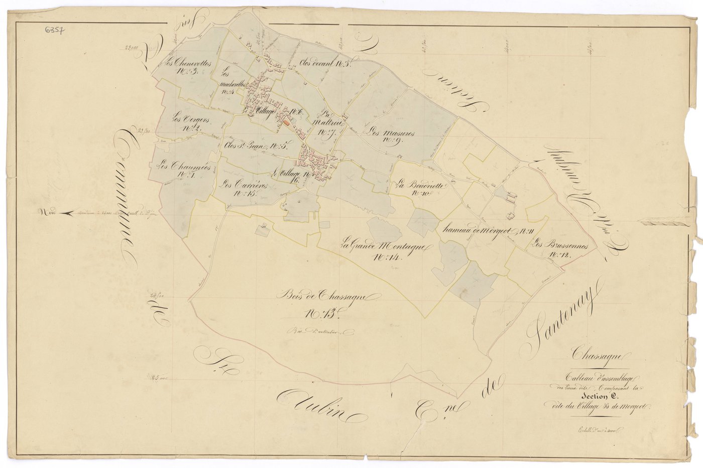 Chassagne-Montrachet - Section C (tableau d'assemblage) - 3 P PLAN 156/11