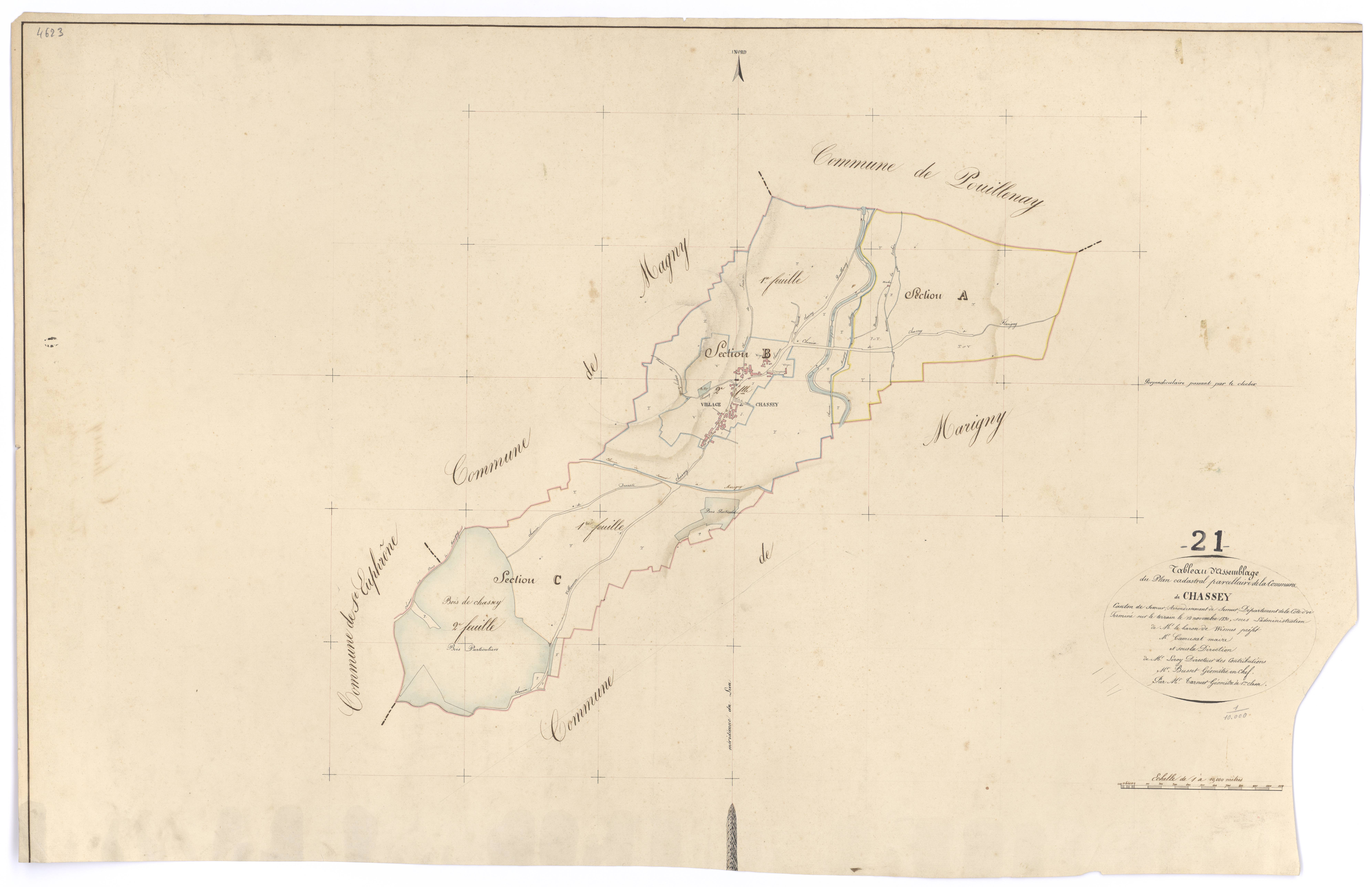Chassey - Tableau d'assemblage - 3 P PLAN 157/1