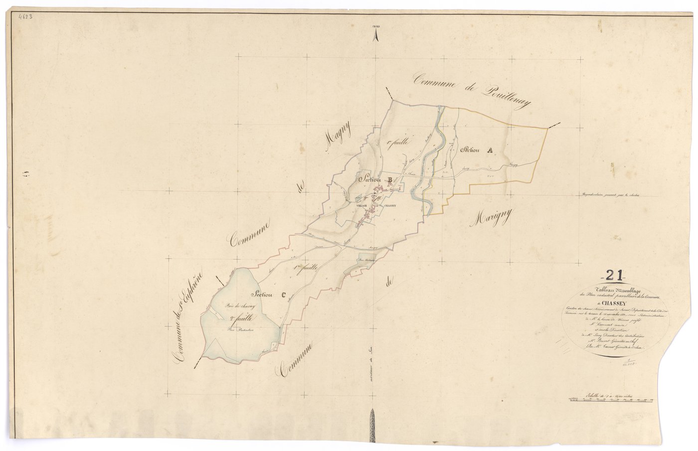 Chassey - Tableau d'assemblage - 3 P PLAN 157/1