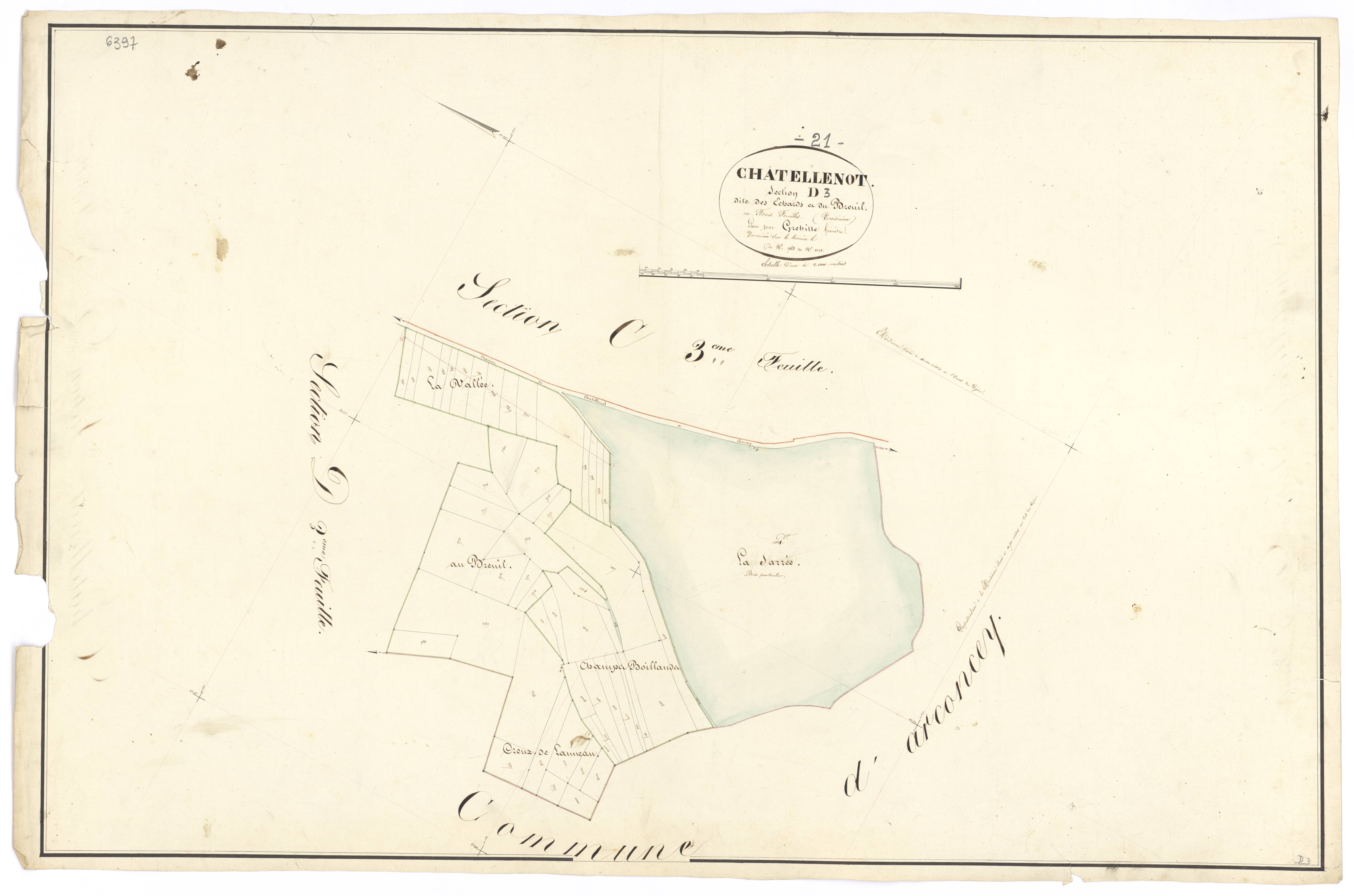 Châtellenot - Section D3 - 3 P PLAN 160/13