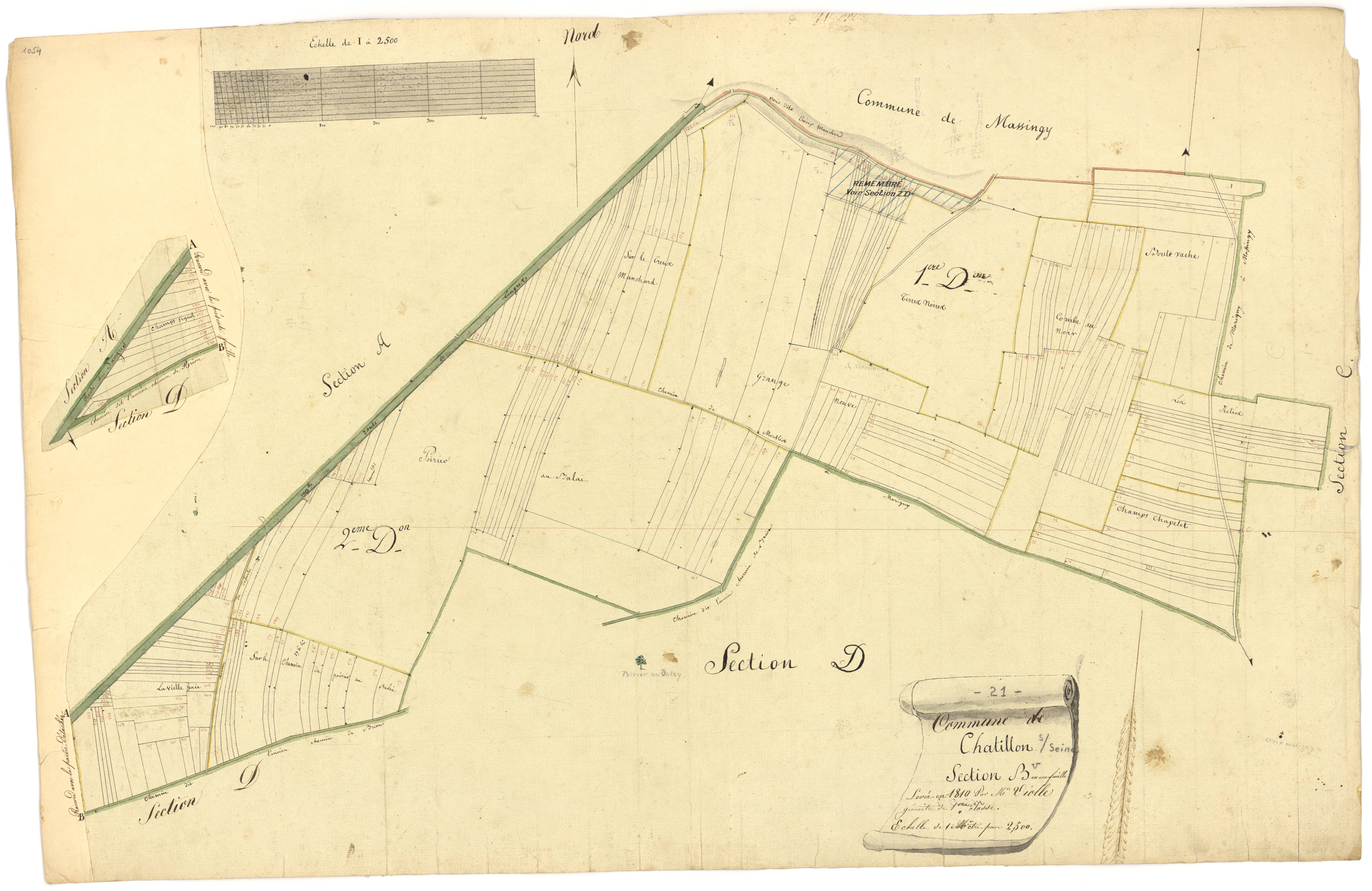 Châtillon-sur-Seine - Section B - 3 P PLAN 161/3