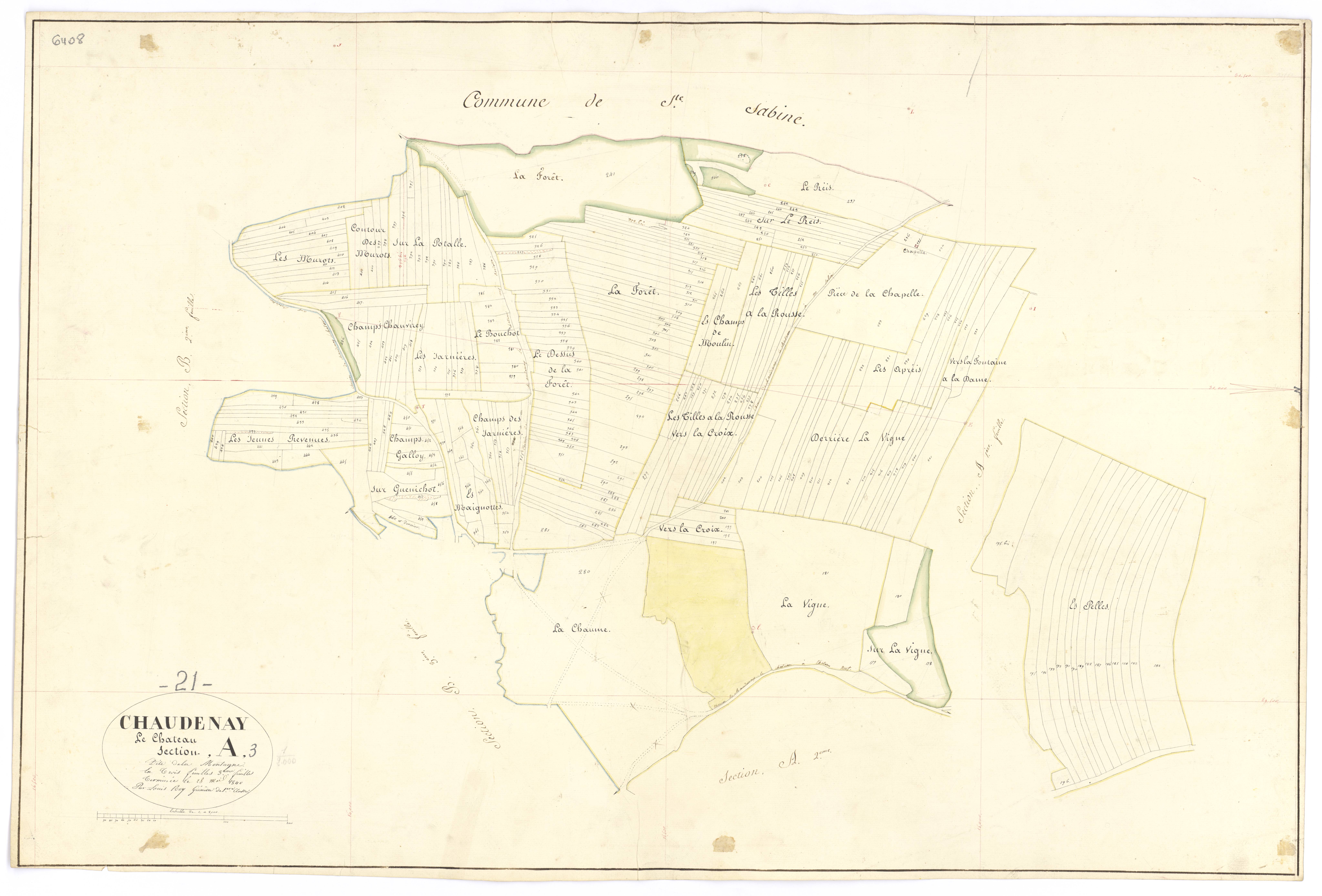 Chaudenay-le-Château - Section A3 - 3 P PLAN 163/4