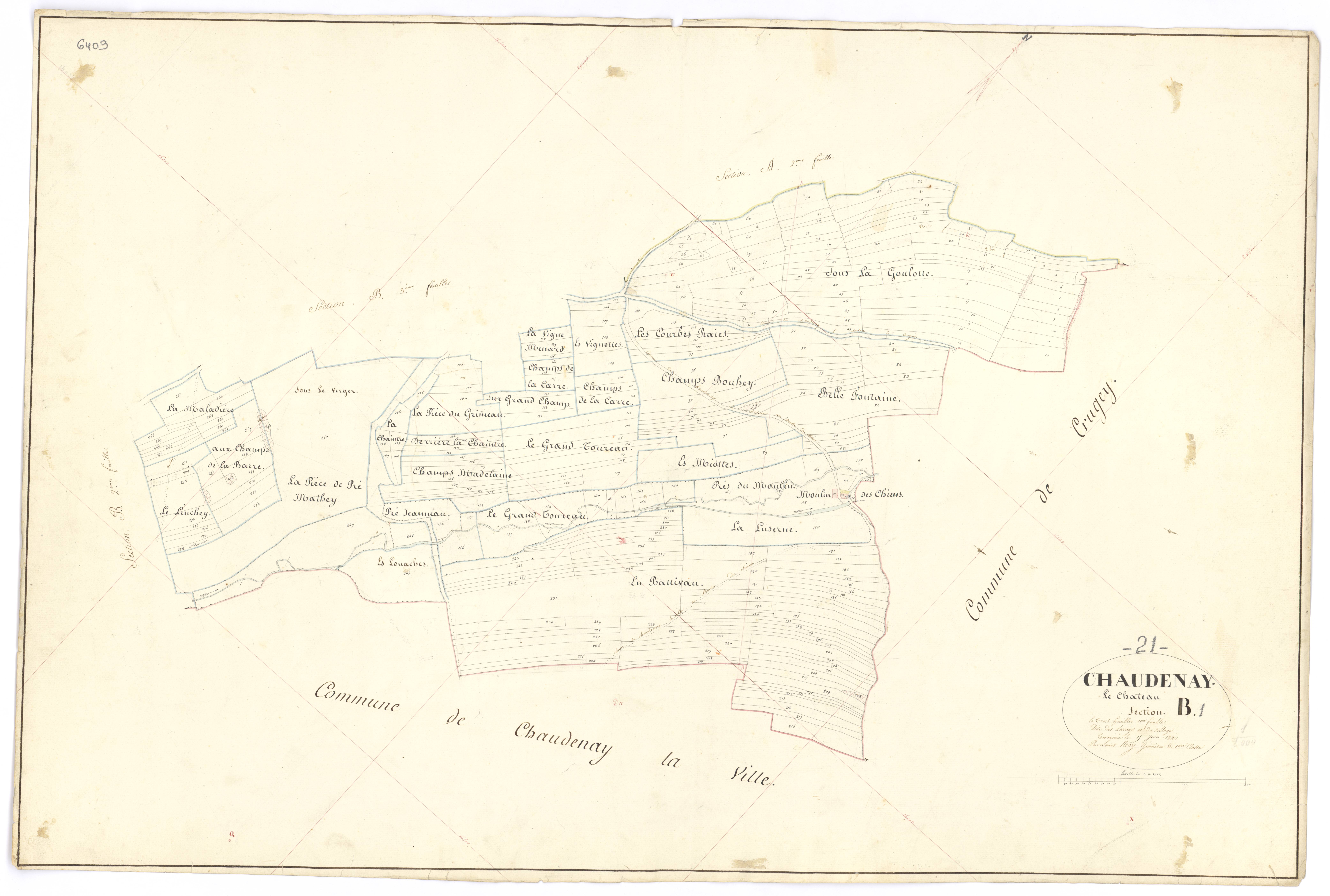 Chaudenay-le-Château - Section B1 - 3 P PLAN 163/5