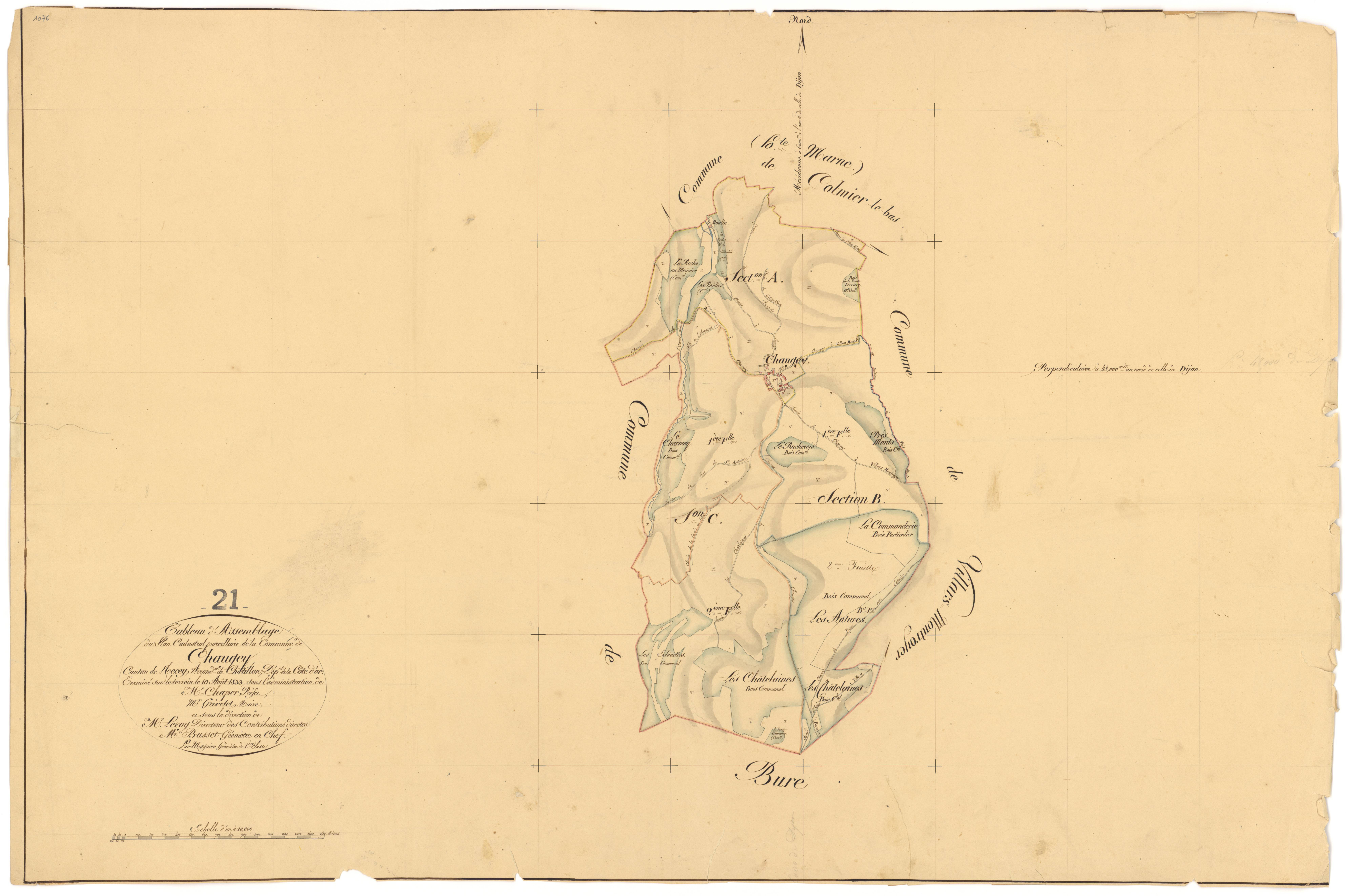 Chaugey - Tableau d'assemblage - 3 P PLAN 164/1